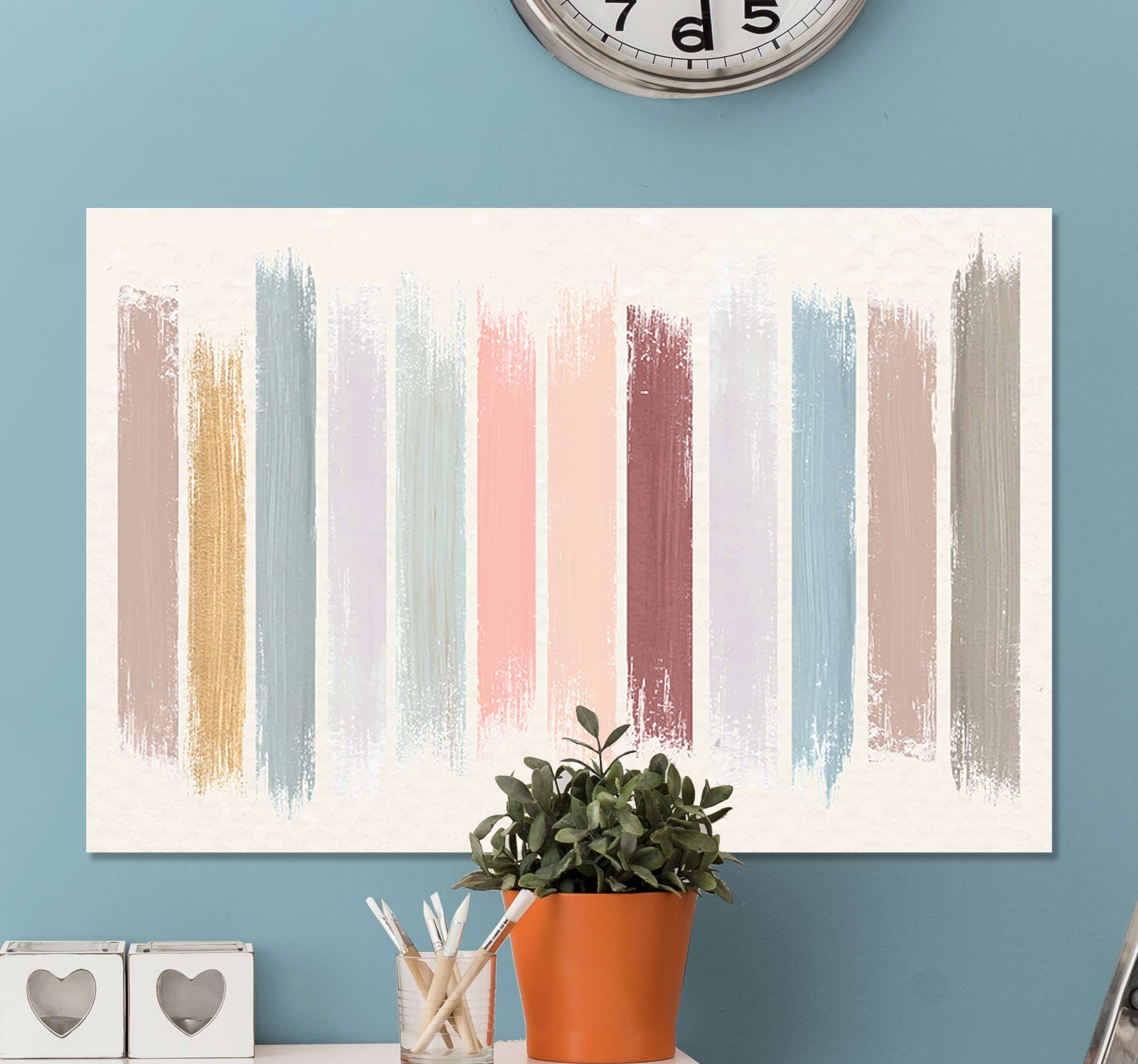 Quadro Decorativo de arte Pintura colorida TenStickers. Quadro Decorativo de arte Pintura colorida. Arte de tela decorativa simples com produtoimitando amostras de cores de tinta. Lindo produtopara decorar qualquer parte da sua casa, é original e duradouro.