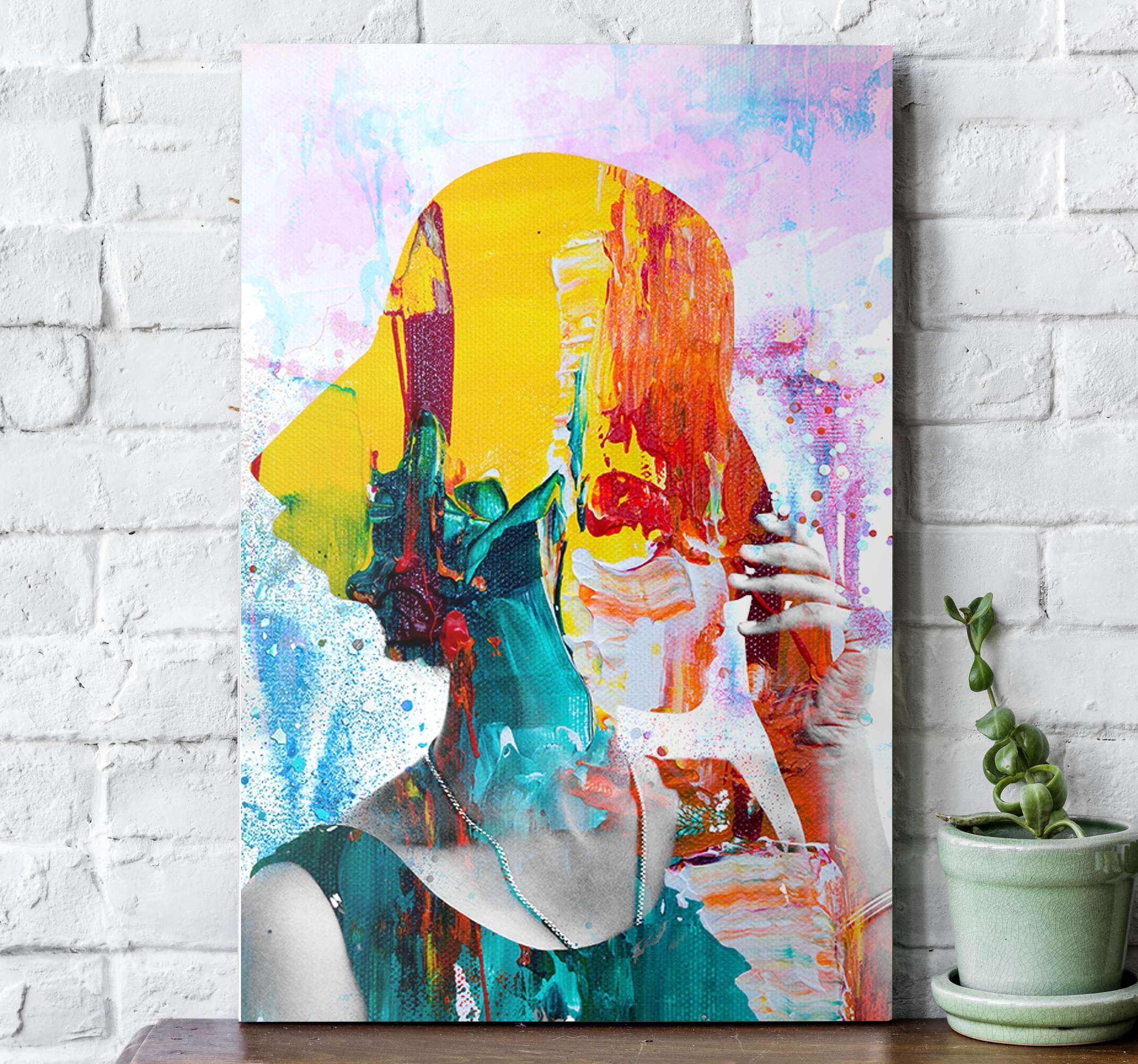 Colorful woman art canvas art - TenStickers