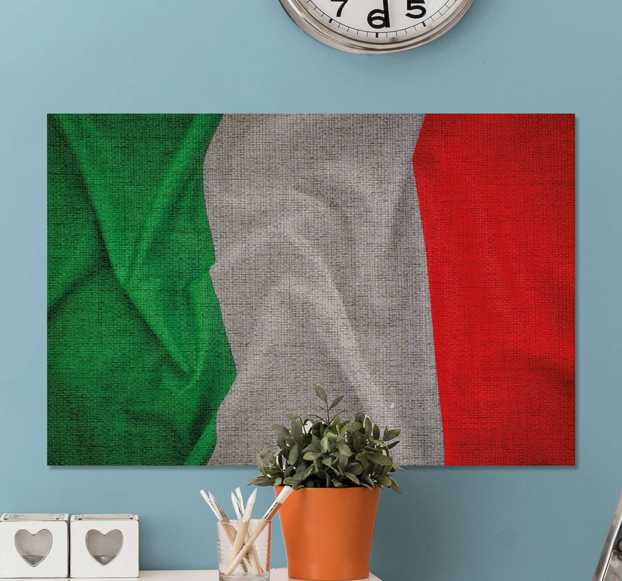 Leinwandbild Italienische Flagge Tenstickers