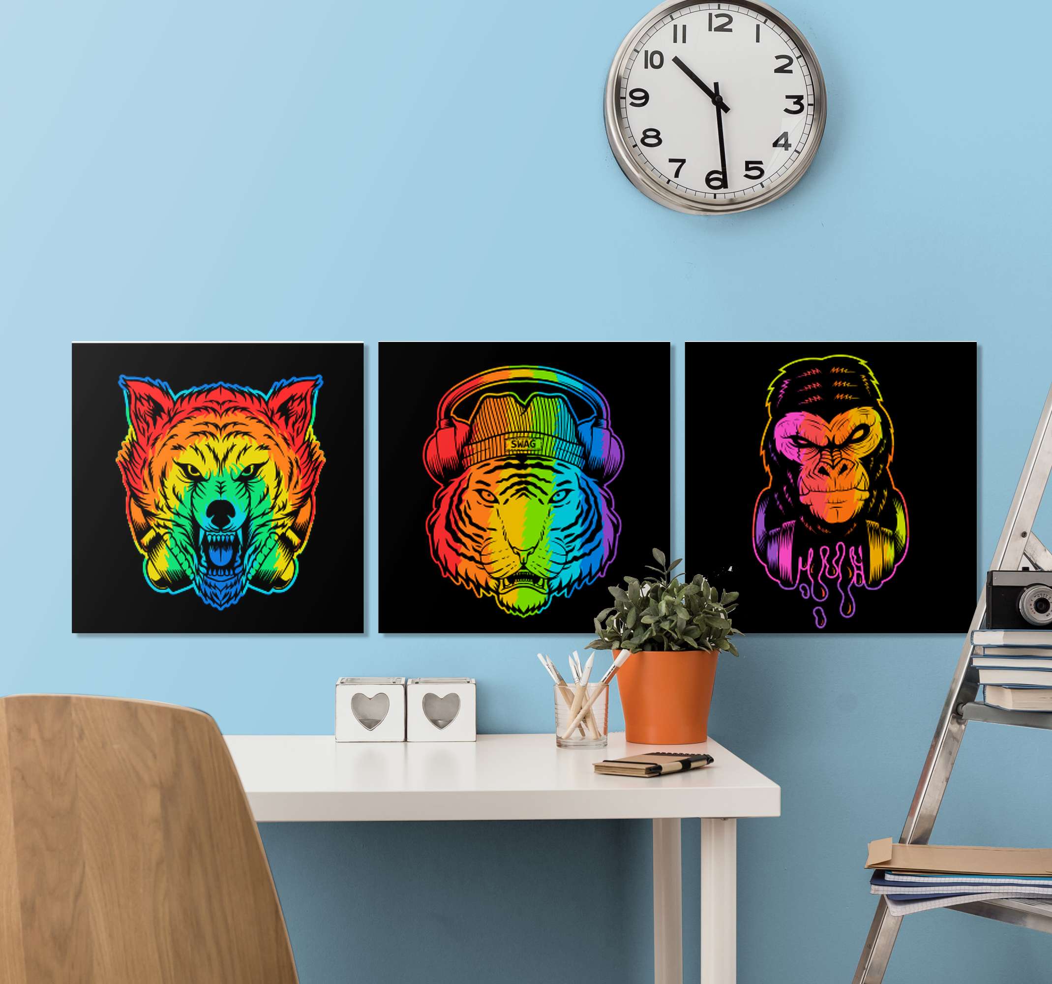 Modern animals modern art prints on canvas - TenStickers