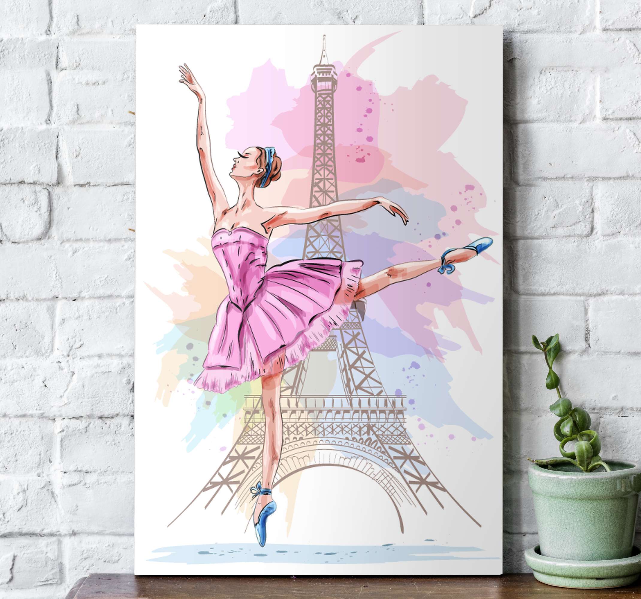 Quadro con ballerina danza classica chignon con applcazioni 70x100cm COLORI  E LUCI 40372 Idea Luce di Filippi - Carrù(Cuneo)