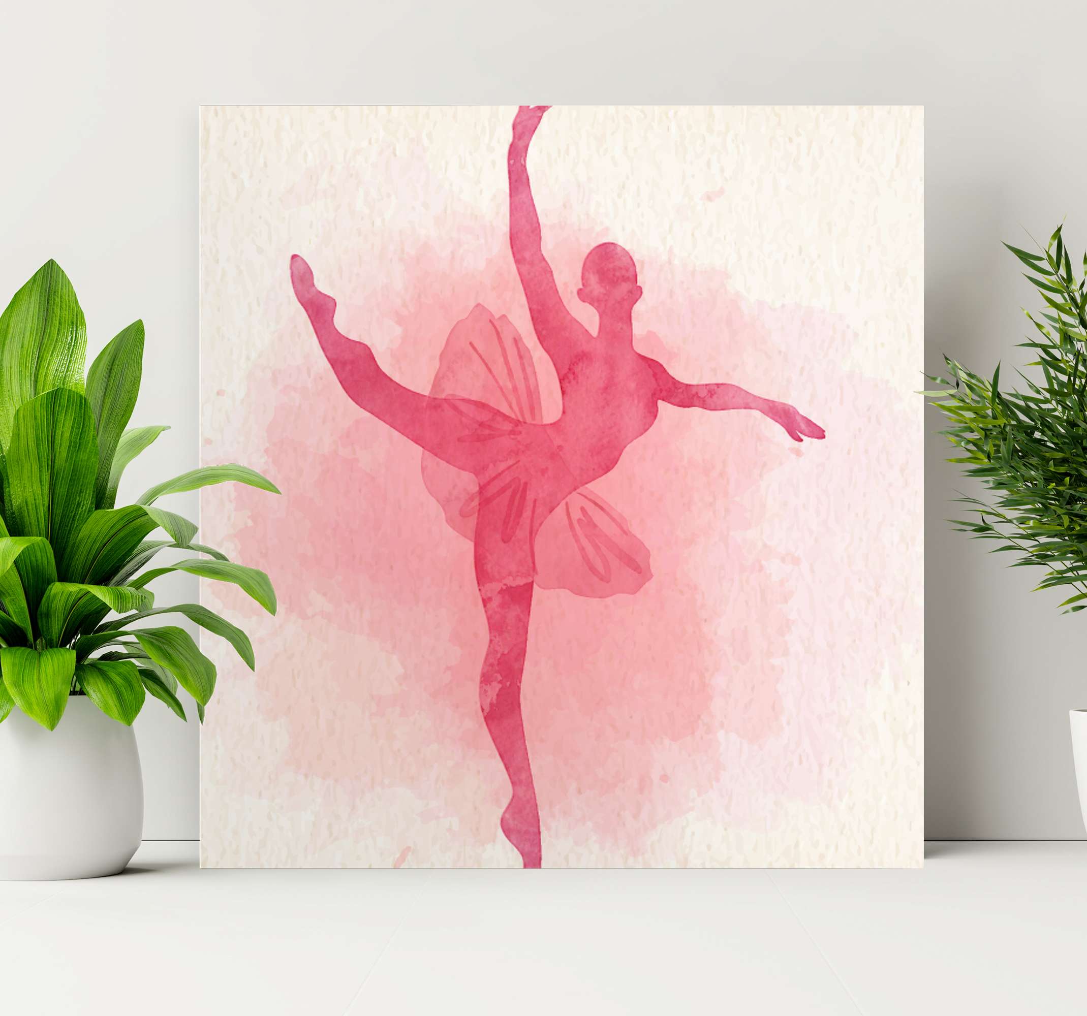 Cuadro de bailarinas tono rosa acuarela - TenVinilo