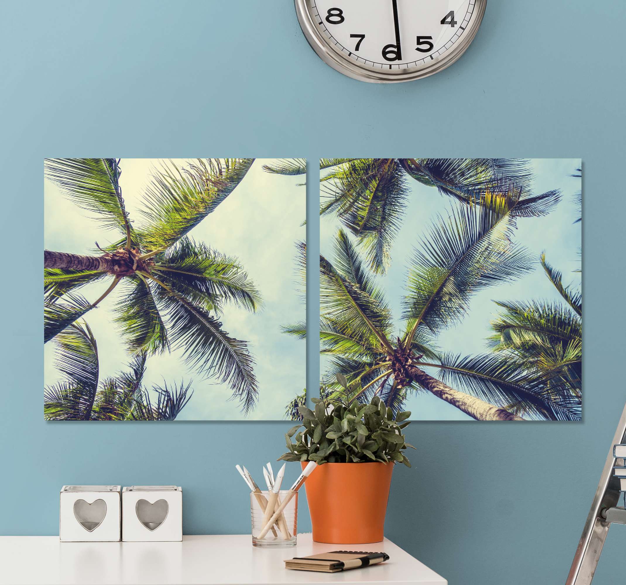 3D tropical palm wall art prints TenStickers