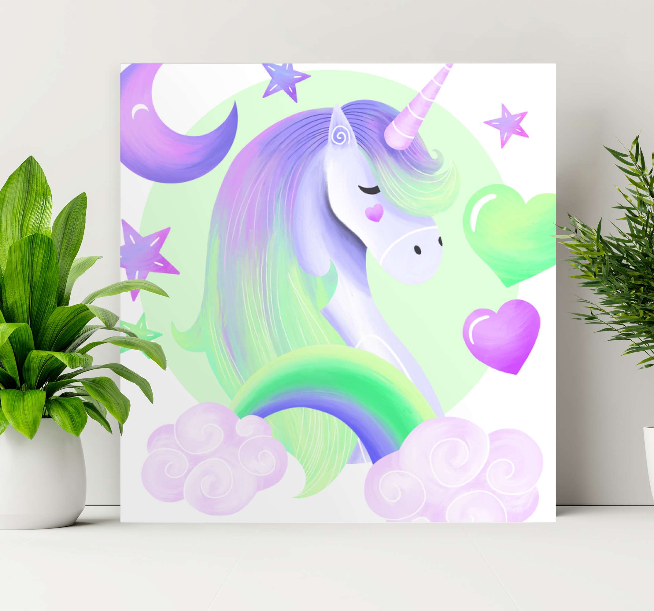 Licorne Sticker Mural Autocollant Mural Affiche Impression Art