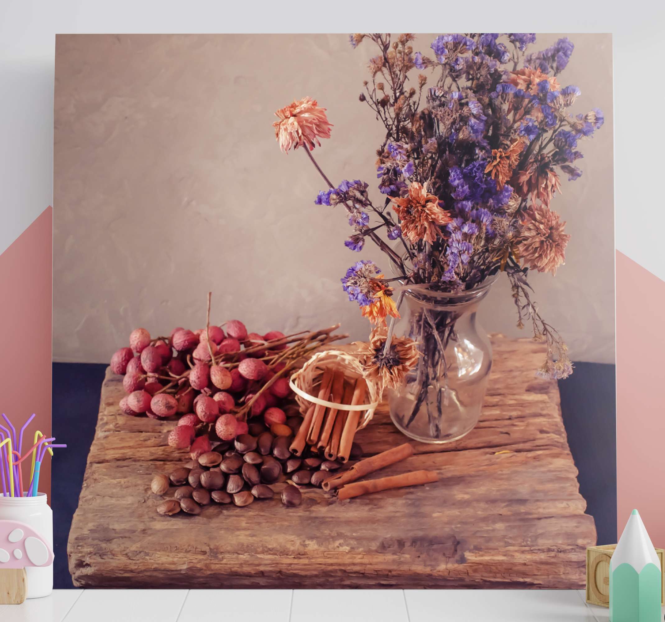Quadro Decorativo de vinícola Bodegones jarras con flores TenStickers. Quadro Decorativo de vinícola Bodegones jarras con flores. Esta Vinil decorativoem tela floral muito realista adicionará muito caráter à sua casa. Temos mais de 10. 000 clientes satisfeitos.
