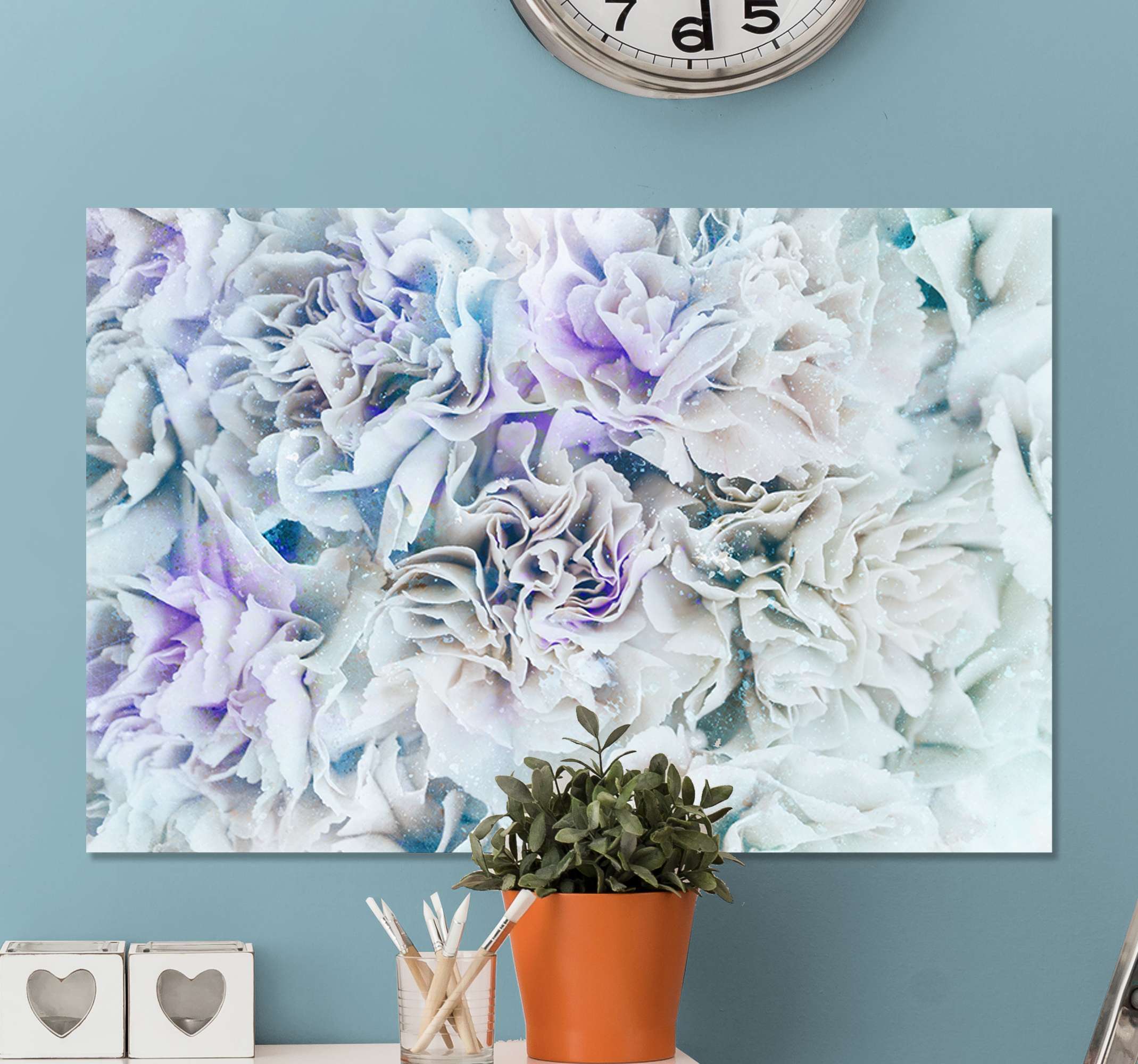 Elegantes flores blancas sophisticated canvas prints - TenStickers Elegantes flores blancas sophisticated canvas prints - TenStickers