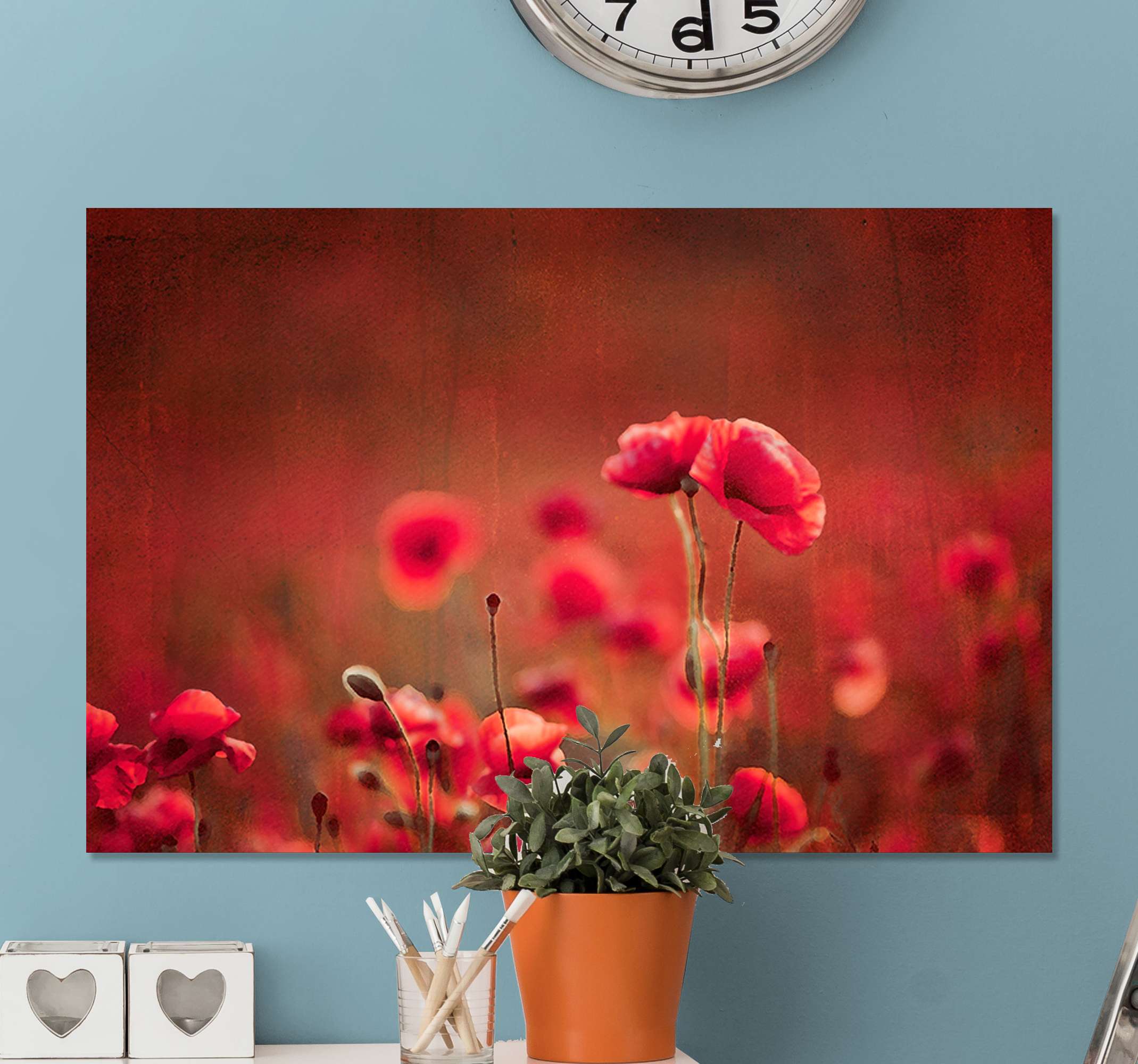 Poppy fields master bedroom canvas wall art TenStickers