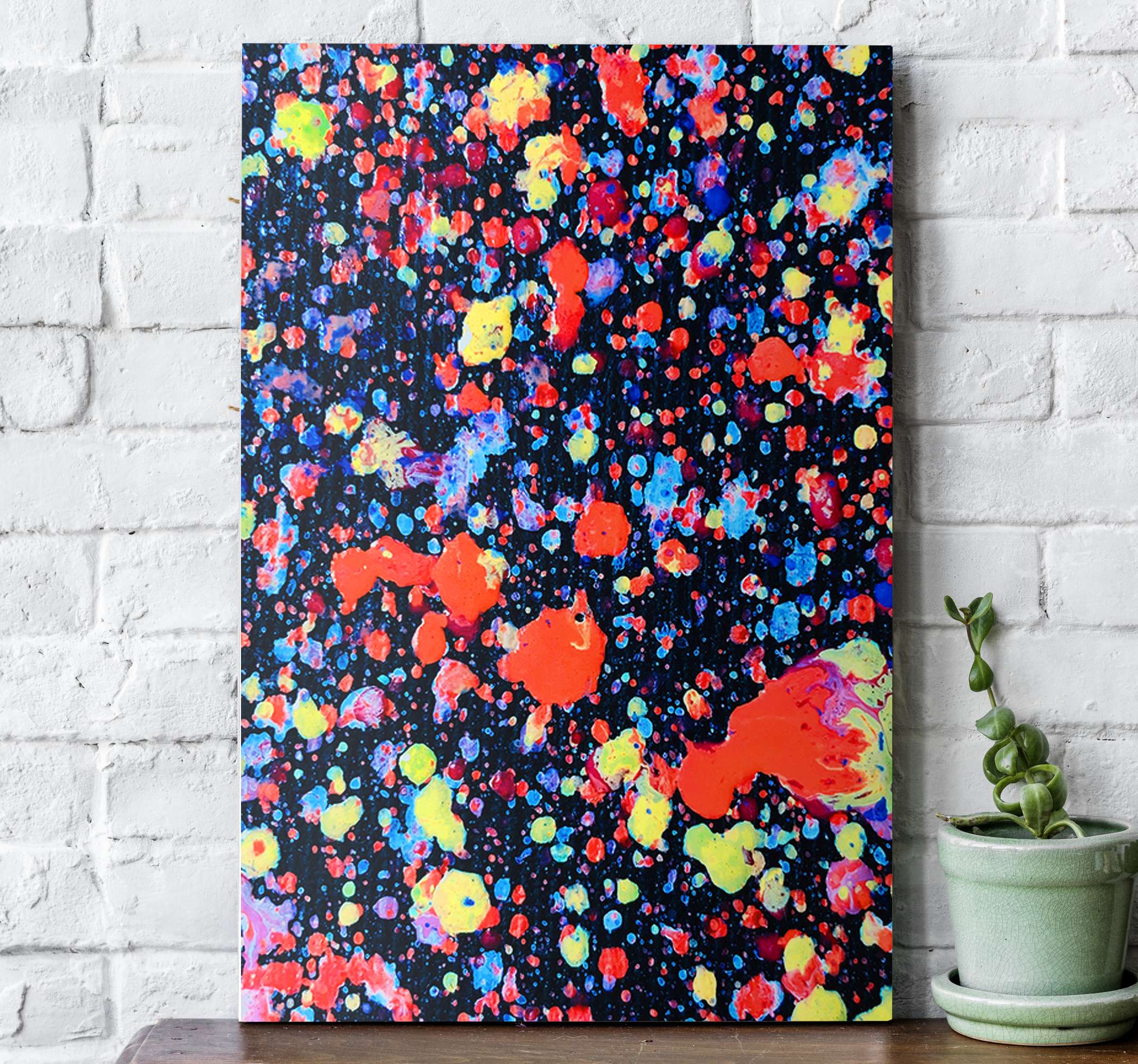 Multicolor splash abstract framed wall art - TenStickers