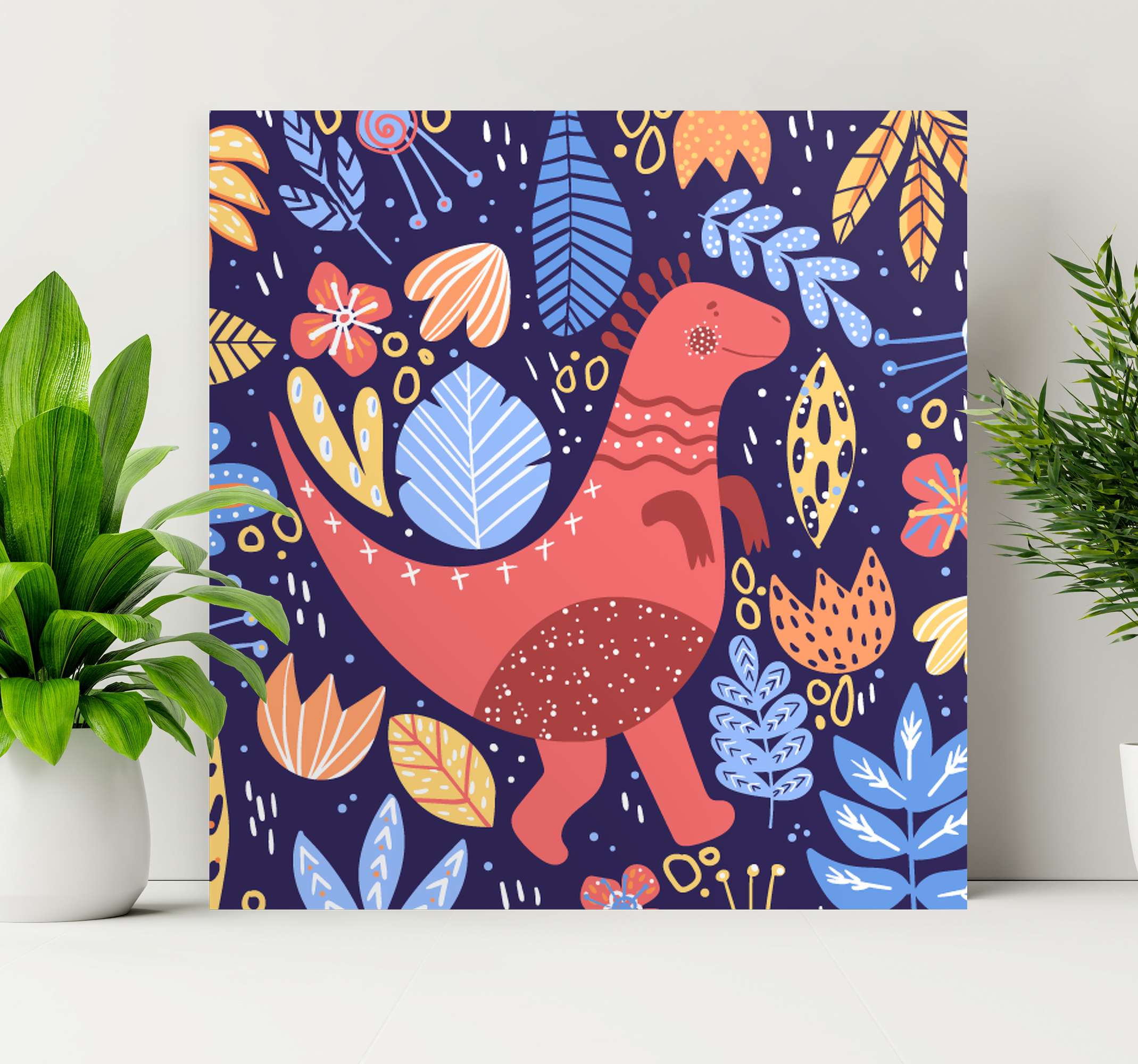 Conjunto de dinossauros em estilo escandinavo dos desenhos