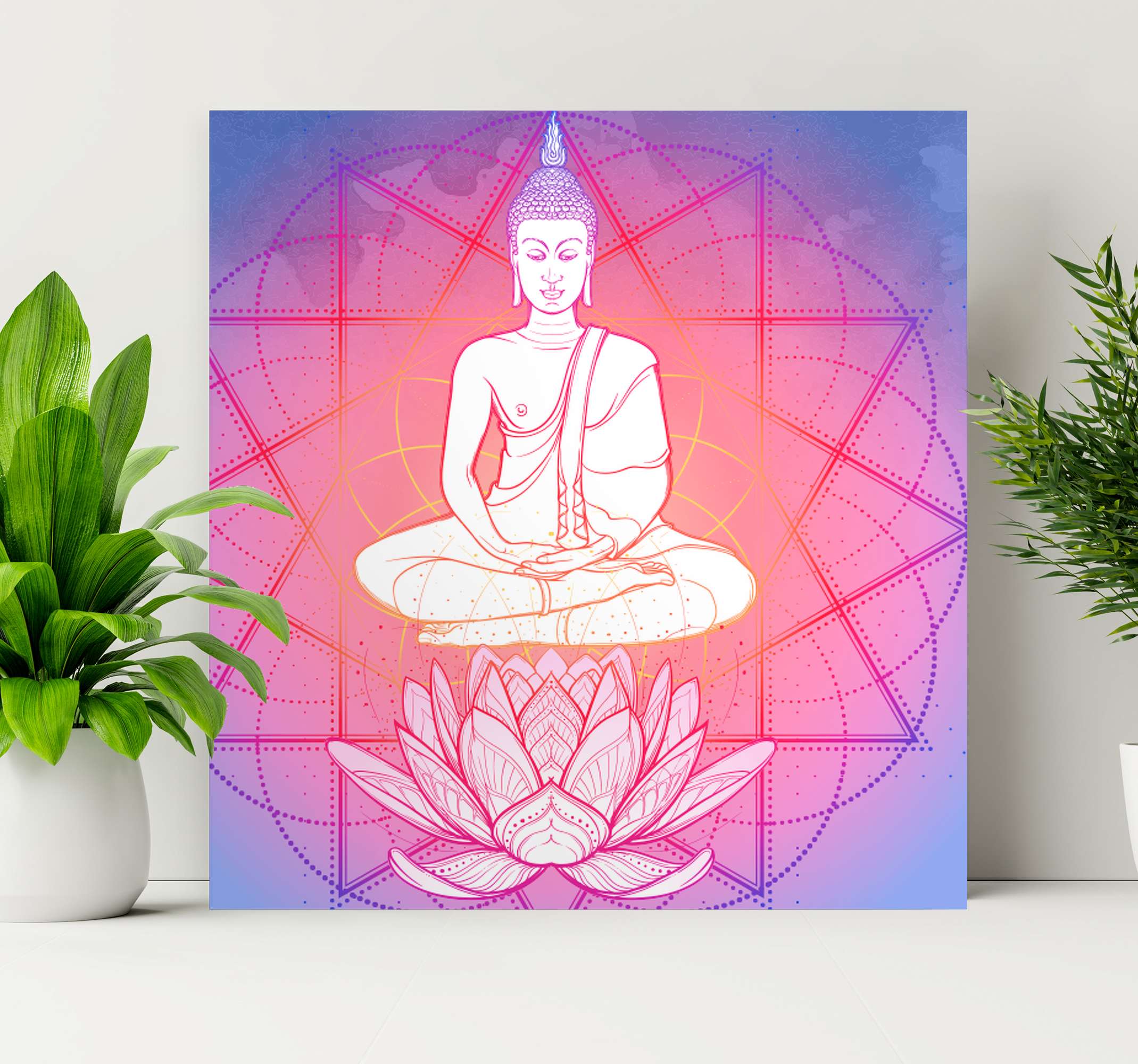 Mandala Buddha meditating mandala print wall art - TenStickers