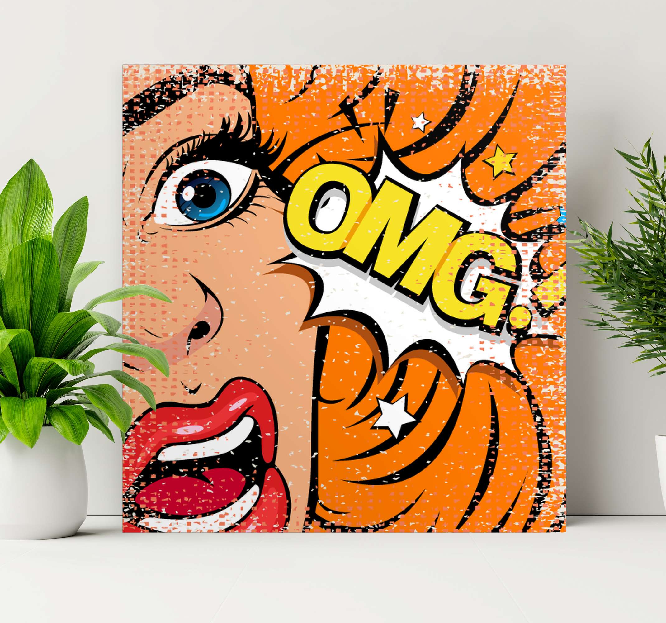 Pop art face canvas art - TenStickers