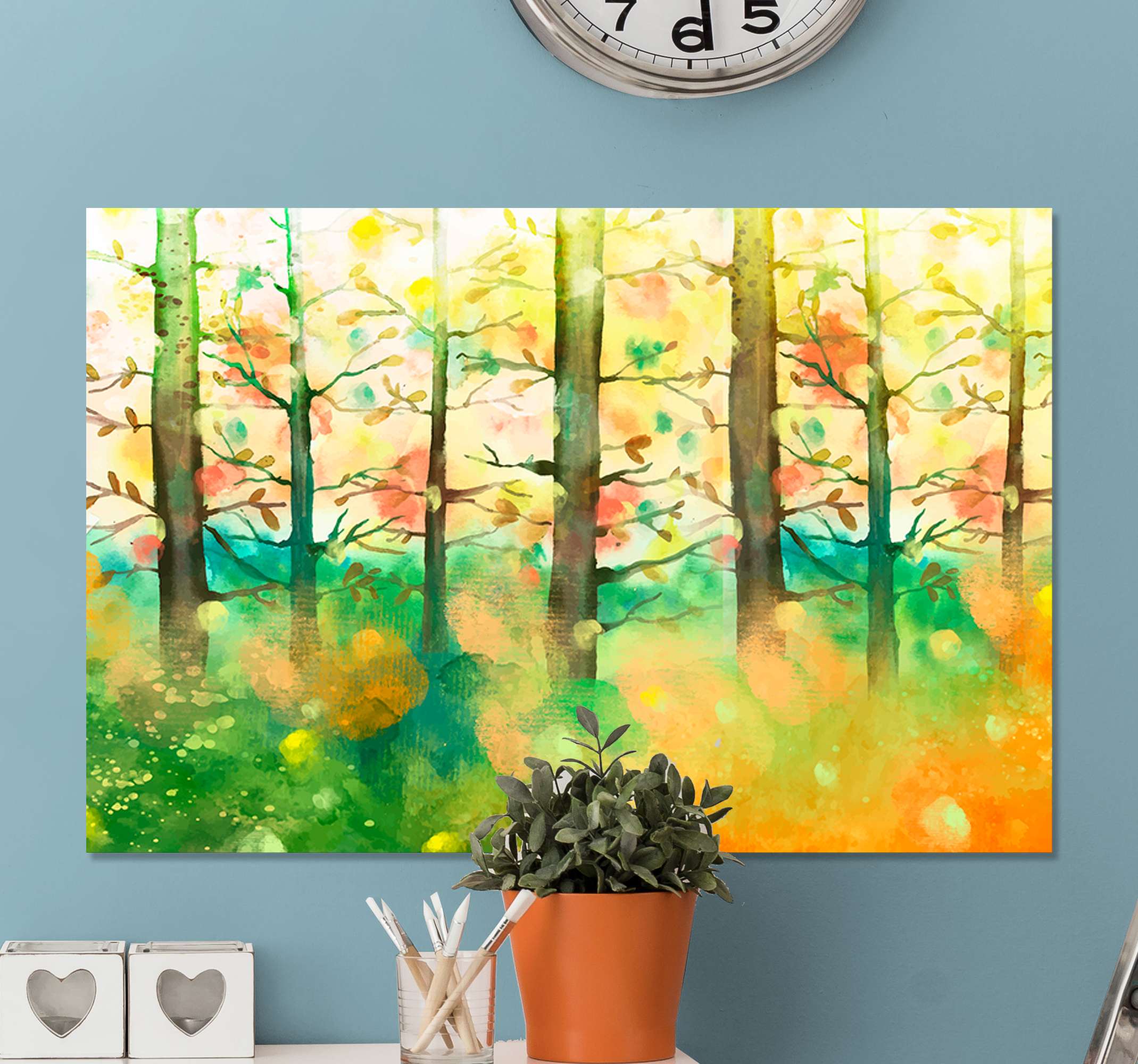 Quadro Decorativo de árvores árvore multicor TenStickers. Quadro Decorativo de árvores árvore multicor. Todos os seus amigos e familiares ficarão com inveja da sua nova peça de decoração com este lindo produto de impressão em tela multicolorida! Compre agora!