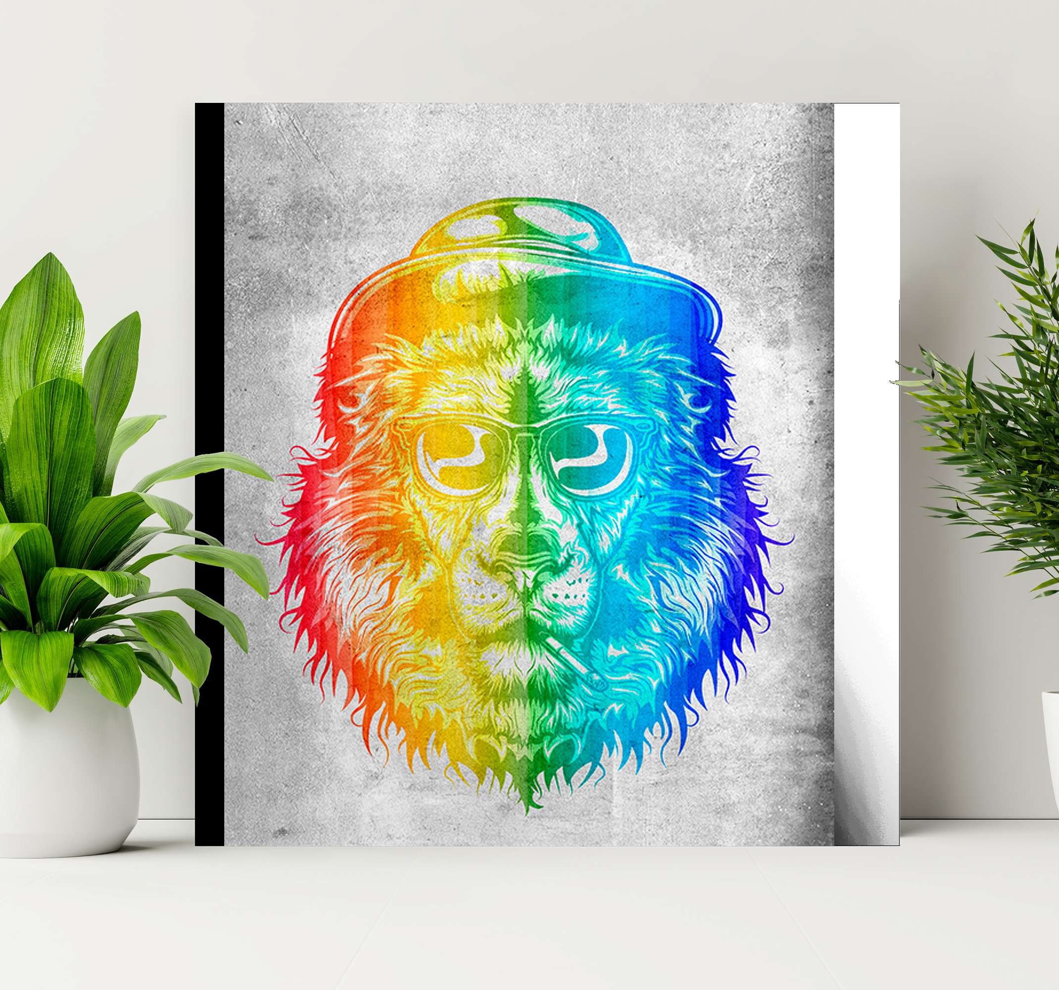 Lion with rainbow colours teen canvas prints - TenStickers