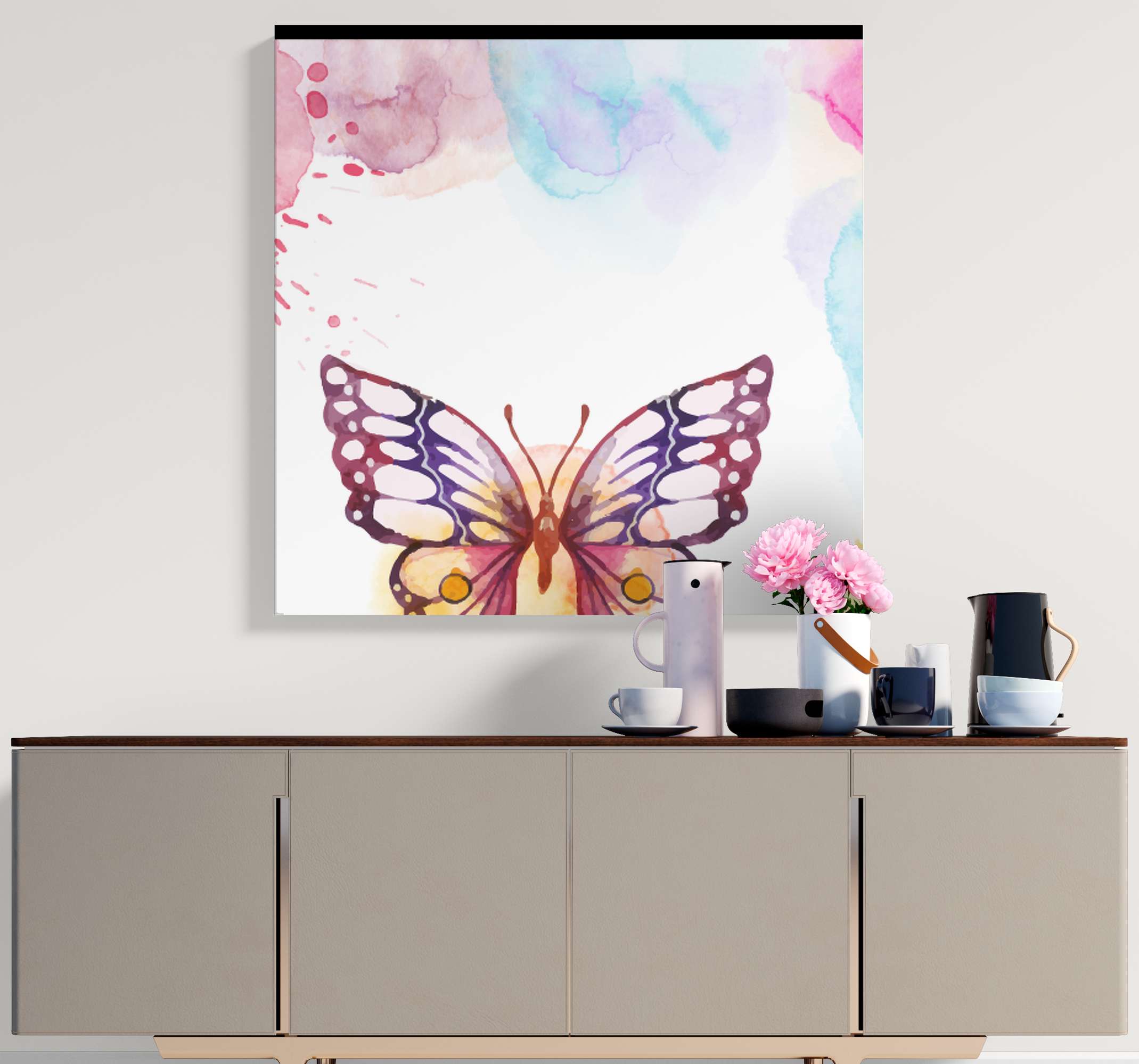 QXNRT Lot de 3 impressions d'art mural en forme de papillon violet pour chambre de fille, chambre d'enfant, décoration d'intérieur, cadeau (sans cadre, 20,3 x 25,4 cm