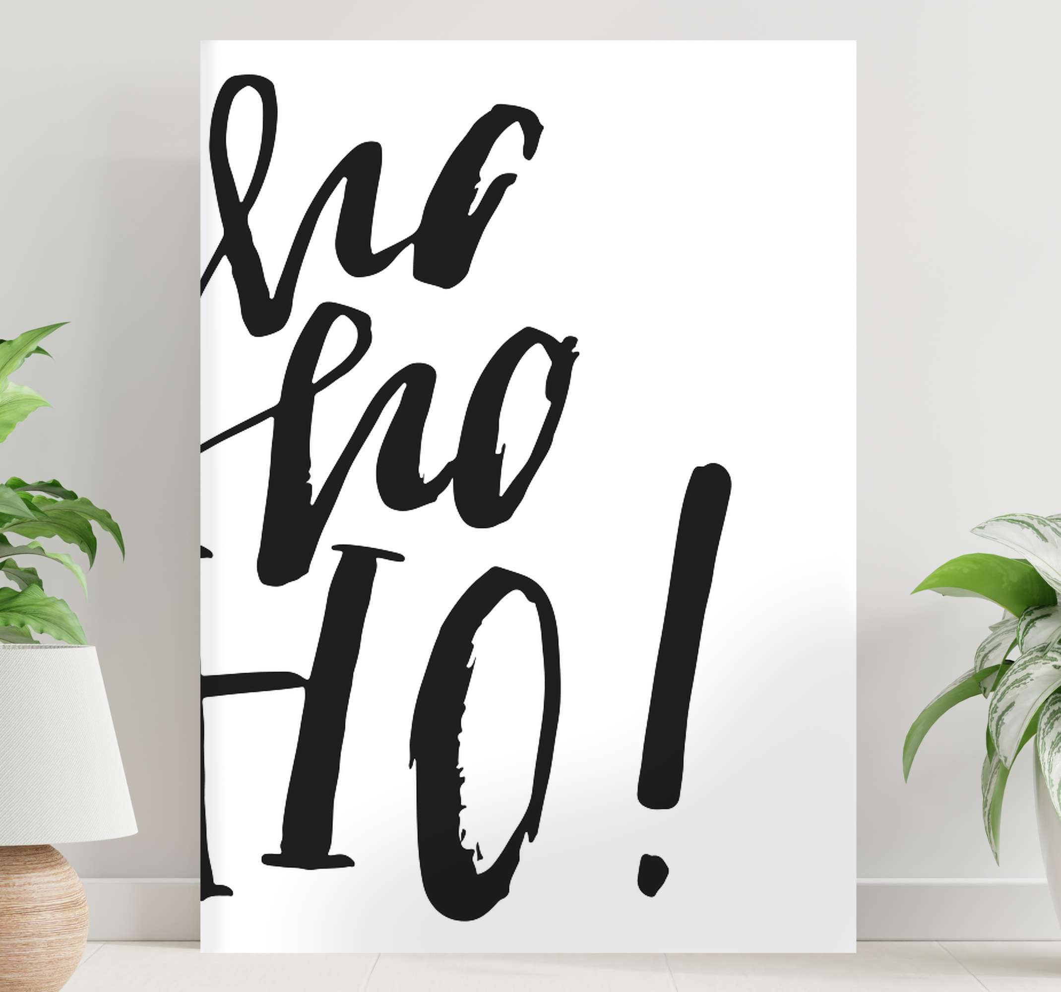 Quadro Decorativo de natal Ho ho! TenStickers. Quadro Decorativo de natal Ho ho!. Ho ho! Impressões de canvas de natal. Fundo branco com texto preto que diz ho ho! Decorar para o natal. Obtenha remessa imediata!