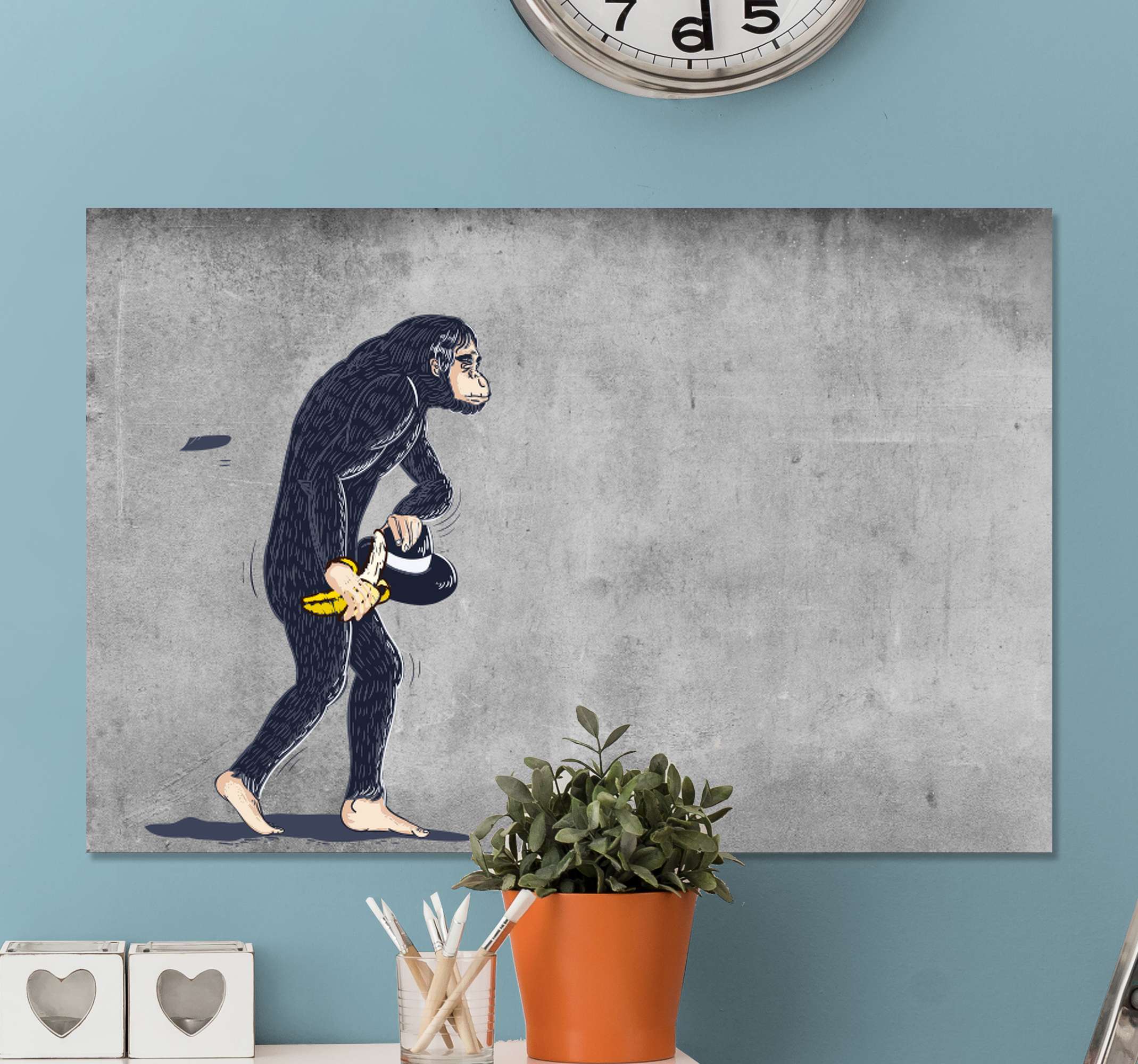 Quadro Decorativo Macaco Chimpanze Arte Abstrata Natureza