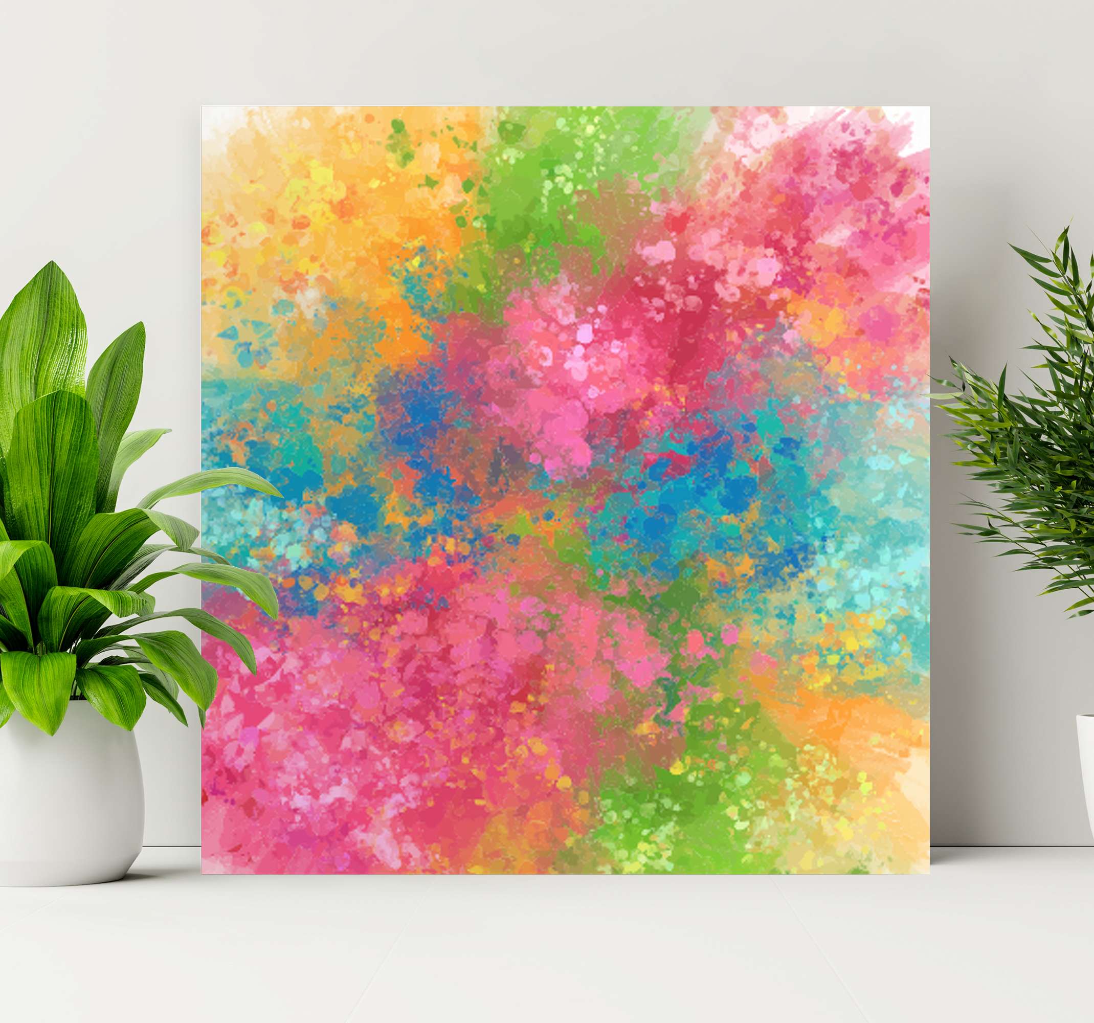 Colorfull splash paint canvas art