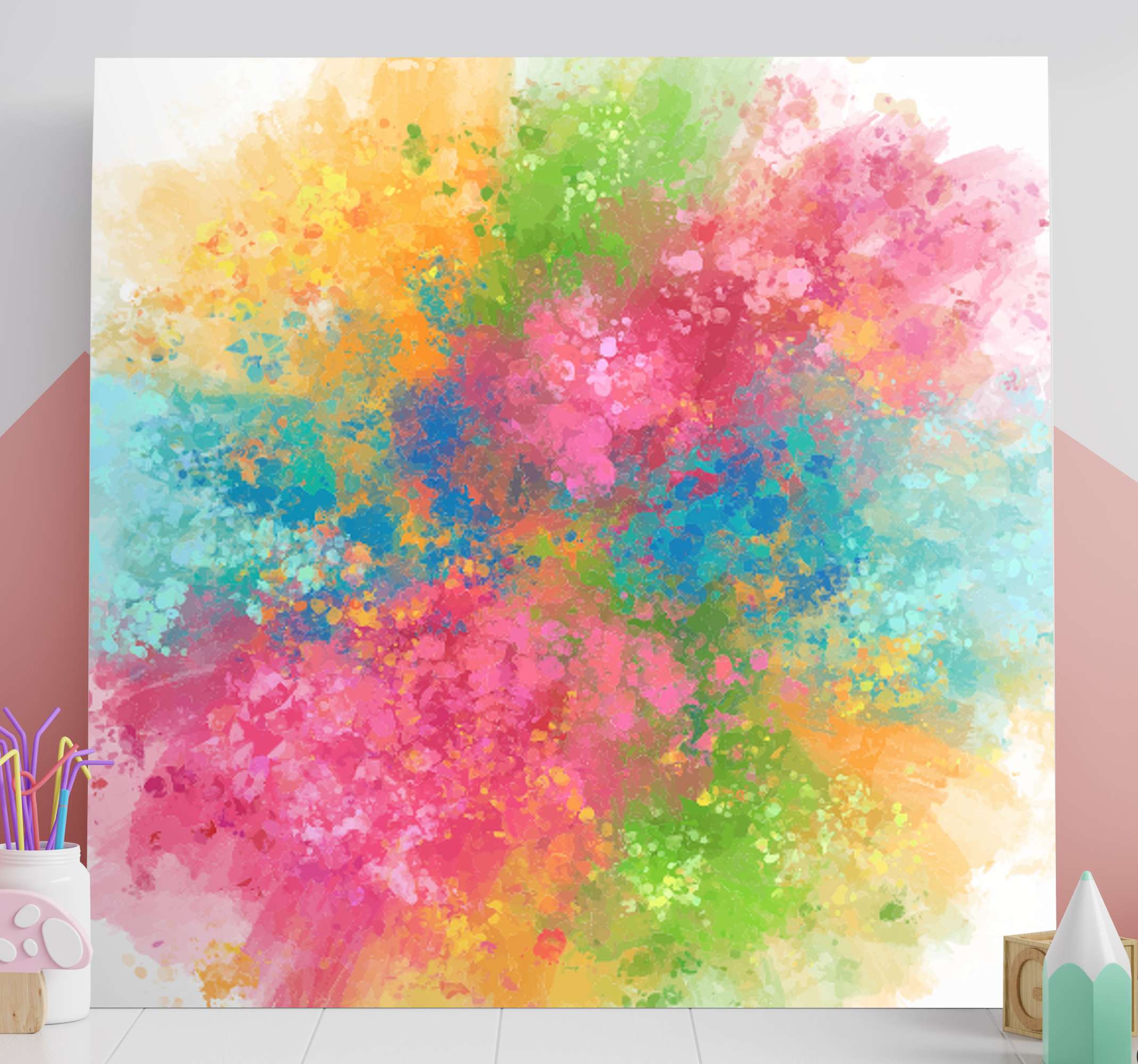 Colorfull Splash Paint Canvas Art Prints - Tenstickers