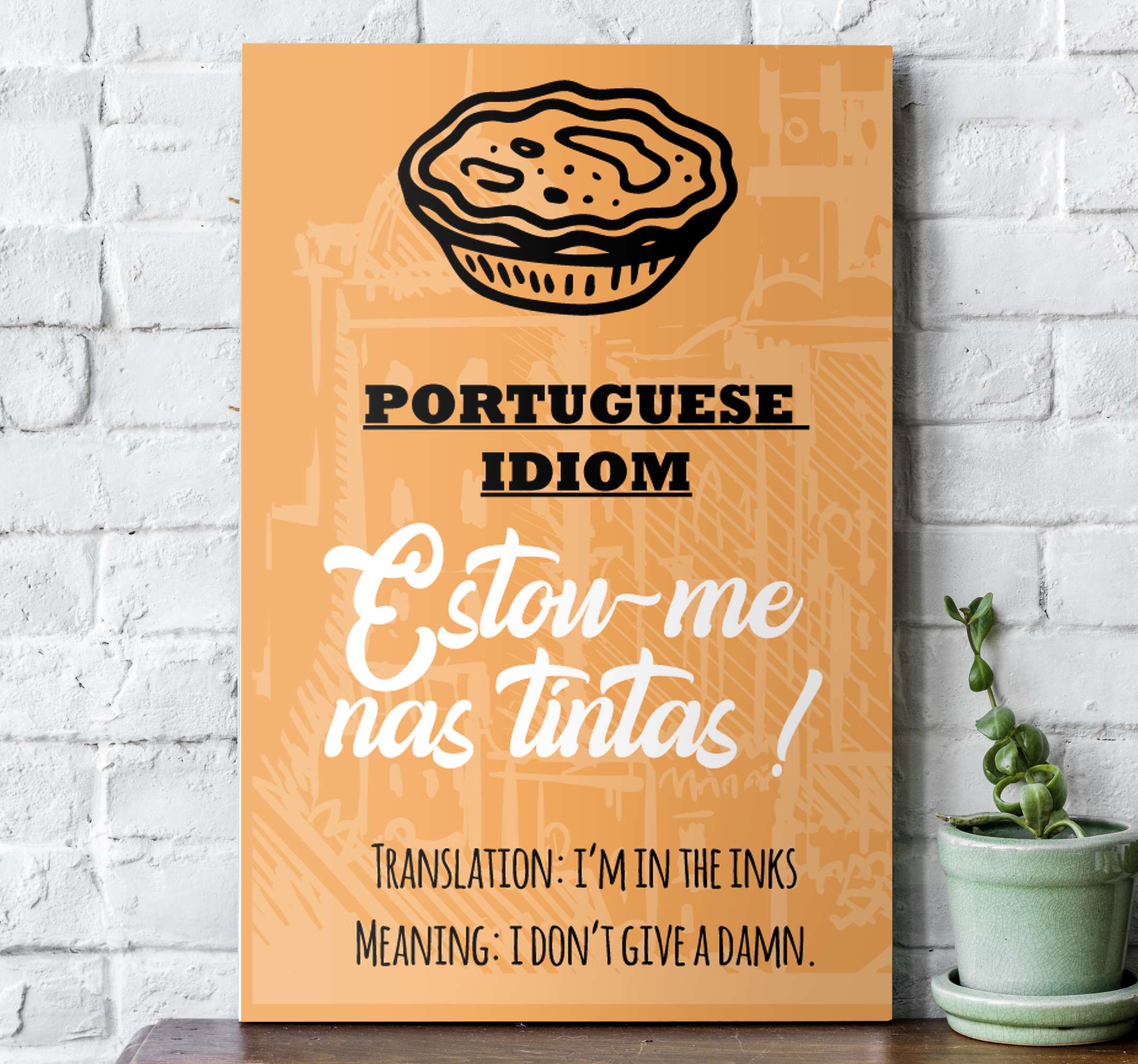 Poster vintage colorido em português brasileiro tradução nunca