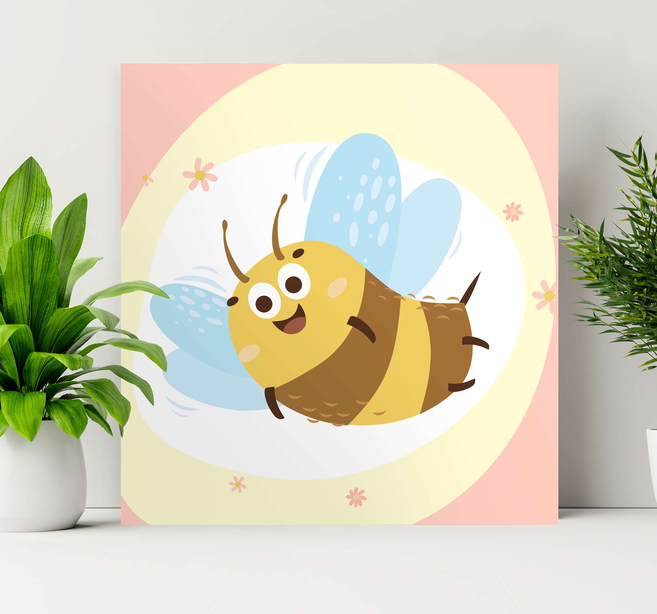 Bee Happy Sea Glass Art, Adorable Bumble Bee Decor