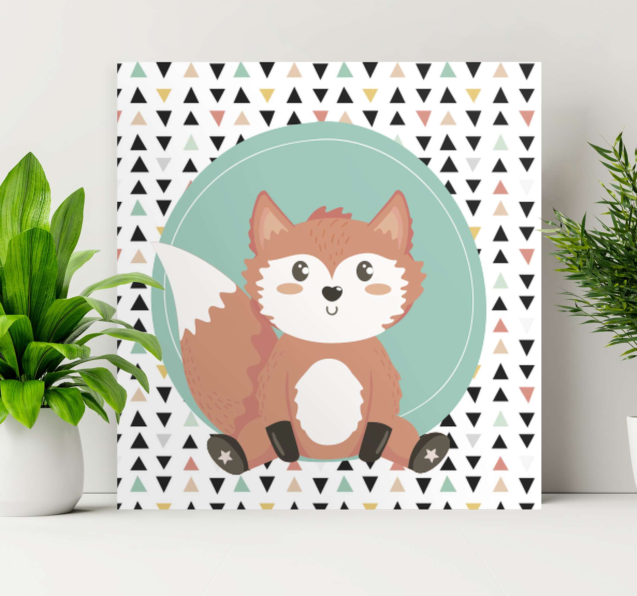 Cute baby fox cartoon wall pictures for nursery - TenStickers