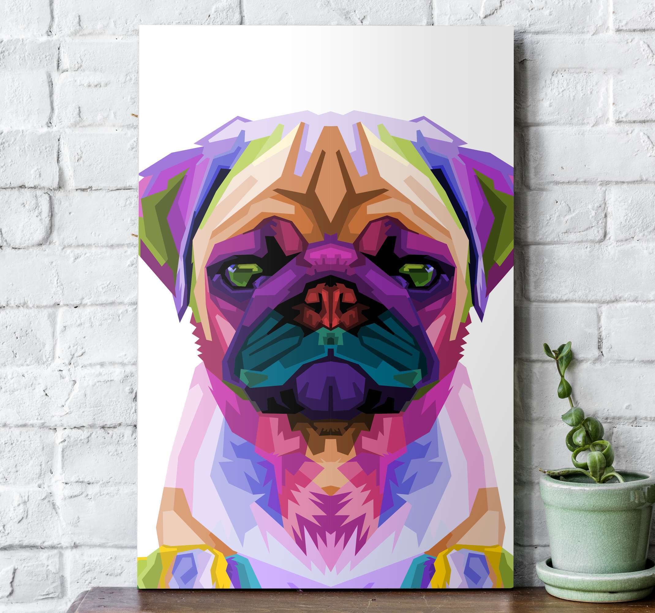 Leinwandbild Hund Pop-art-mops - TenStickers