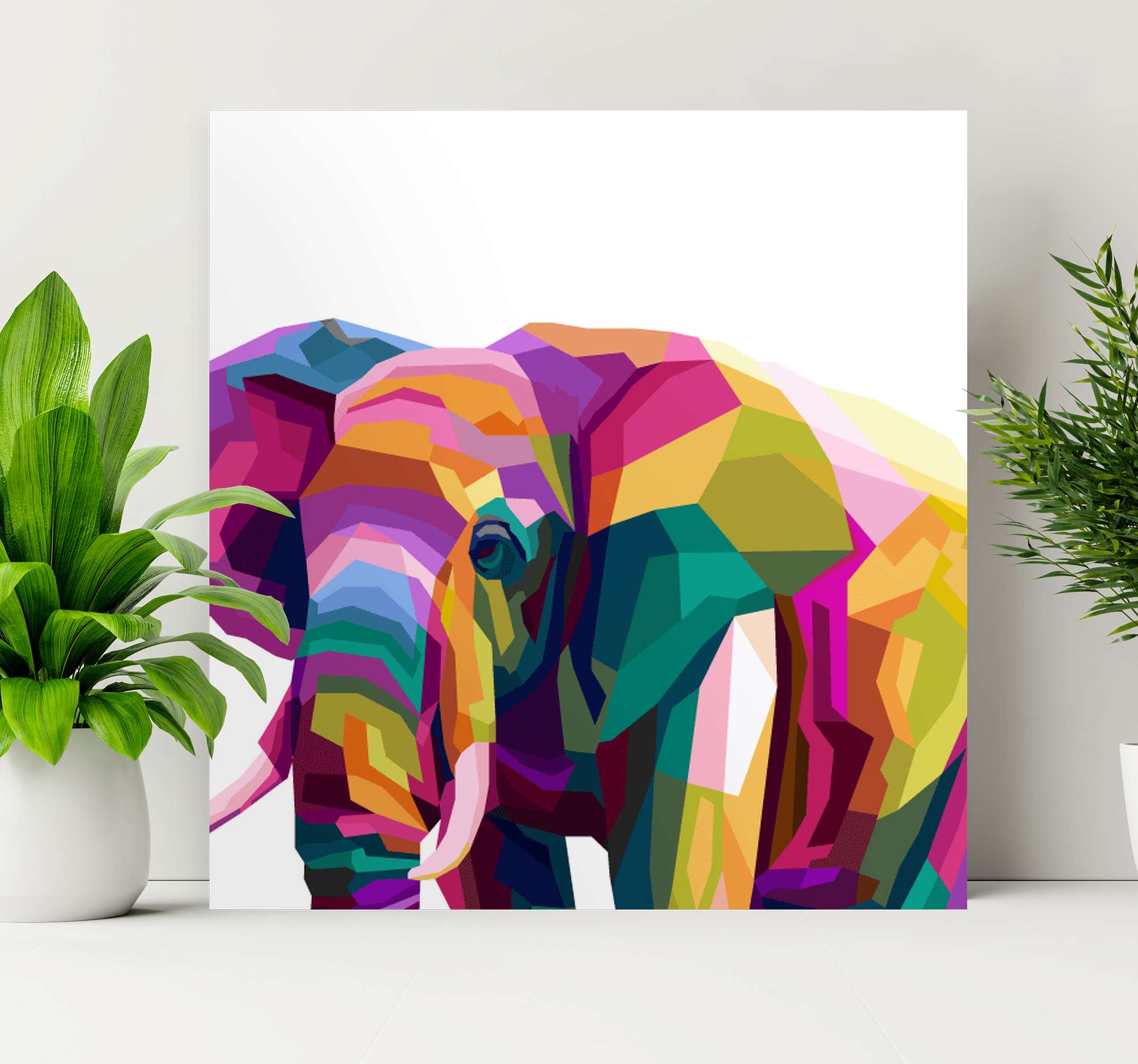 Quadro para quarto bebê Bebê fofo desenho de elefante azul - TenStickers