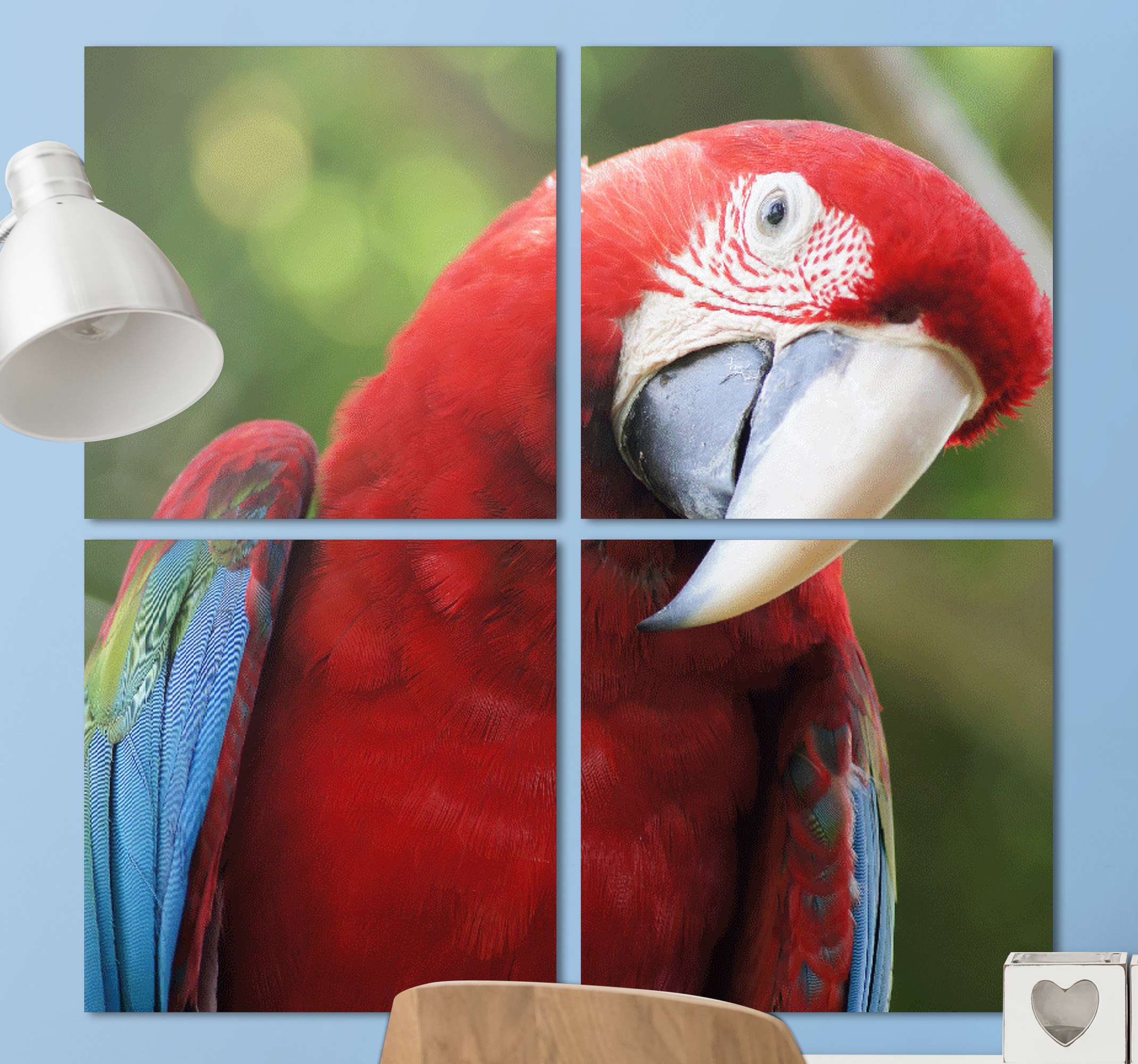 Outlook Tick Blaze Tropisk flerfarvet papegøje dyr lærred udskrifter - TenStickers
