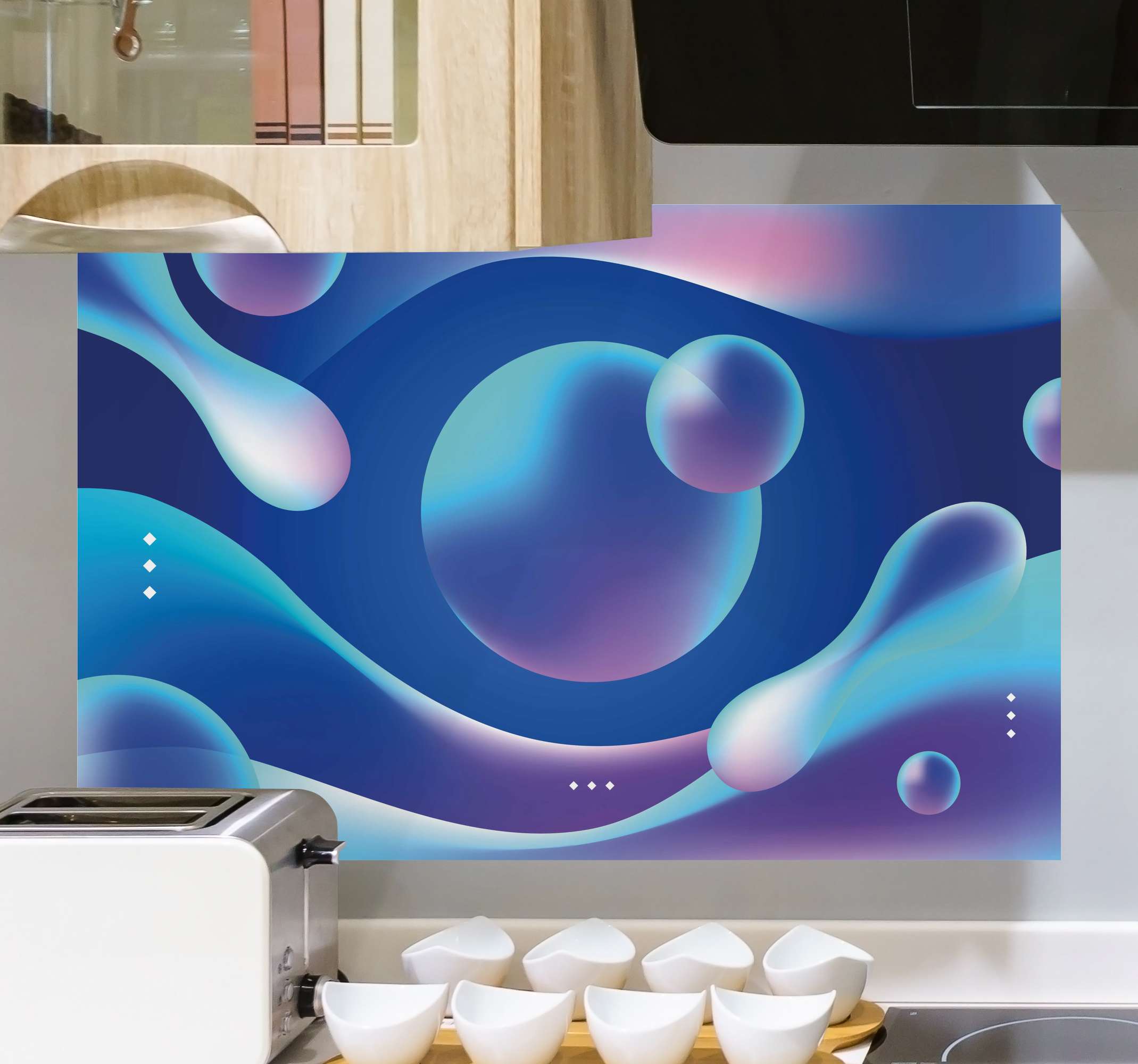 Quadro Decorativo de arte Gradiente moderno TenStickers. Quadro Decorativo de arte Gradiente moderno. Impressões modernas de arte em tela gradiente. produtoazul com motivos líquidos em formas de círculo. Decore suas paredes. Obtenha com frete imediato!