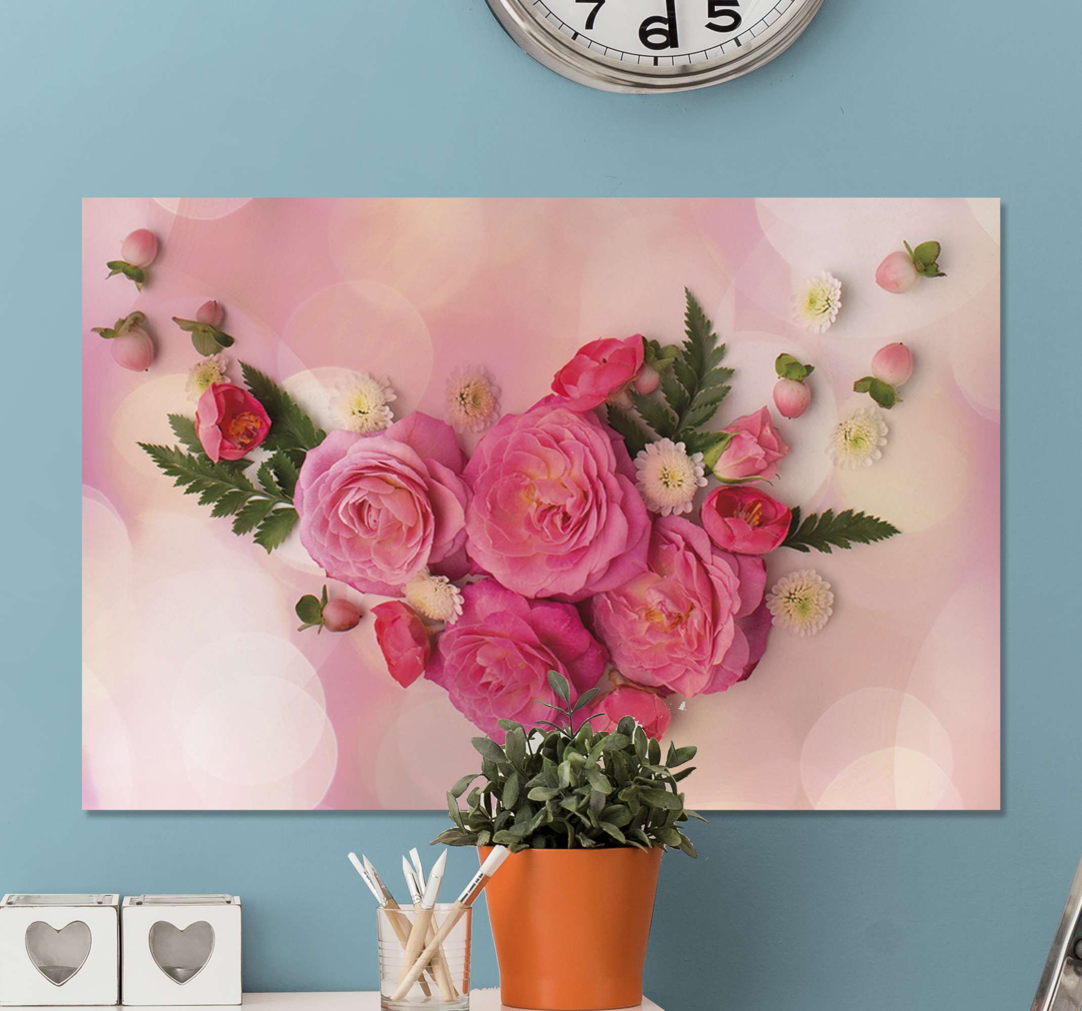 Cuadro flores Rosa delicado - TenVinilo
