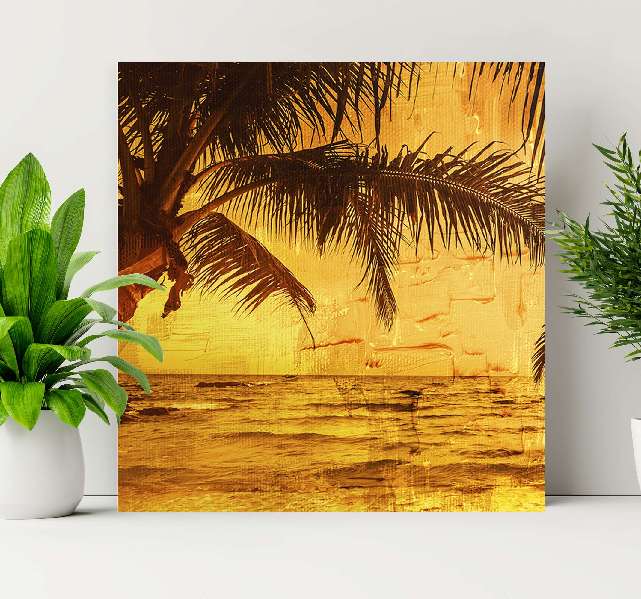 Nature palm beach canvas pictures for dining room TenStickers