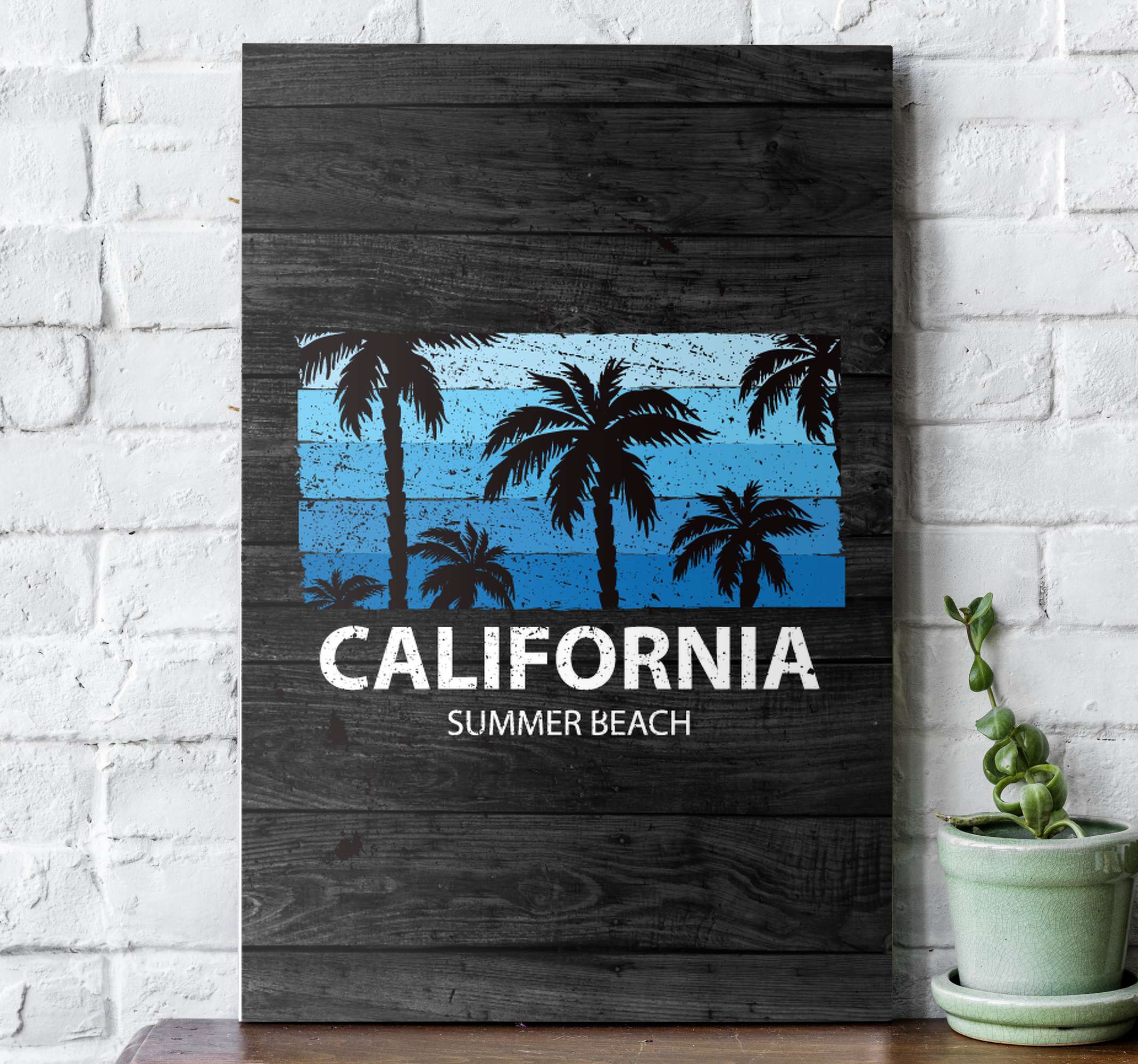 リビングルームのカリフォルニアサマービーチポスターウォールプリント TENSTICKERS