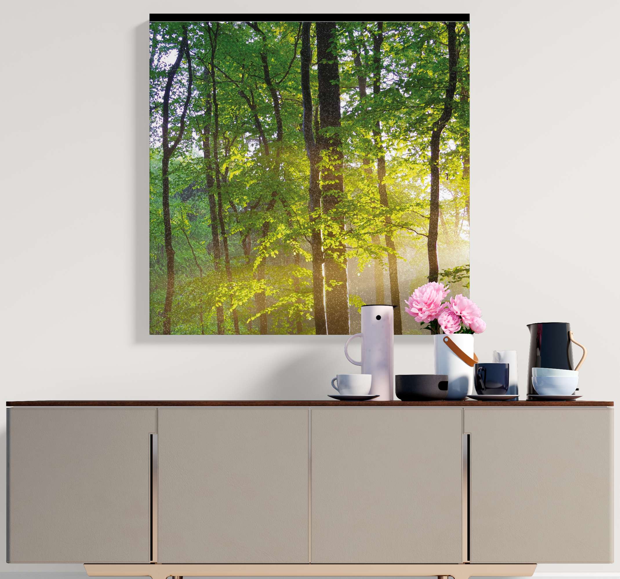 Tableau Paysage Promenade En Foret Au Soleil Tenstickers