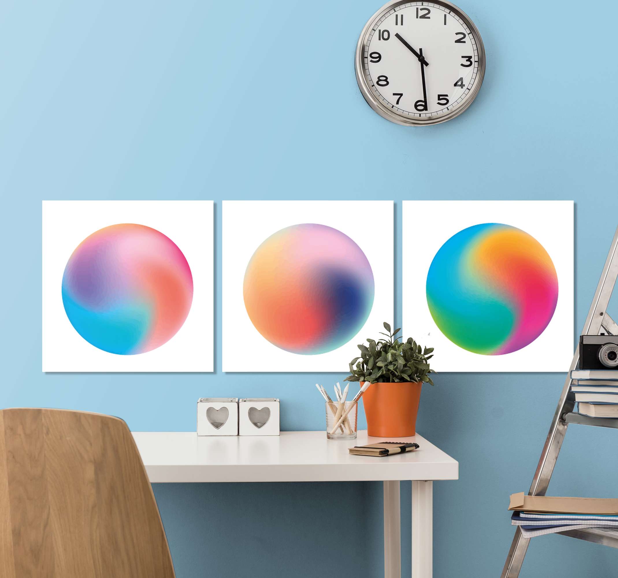 Quadro geométrico Arte abstrata de círculo multicolorido TenStickers. Quadro geométrico Arte abstrata de círculo multicolorido. Adicione um visual único aos seus quartos com nossa incrível tela geométrica de arte abstrata de círculos multicoloridos, eles são lindos e são de alta qualidade! Feito à mão!