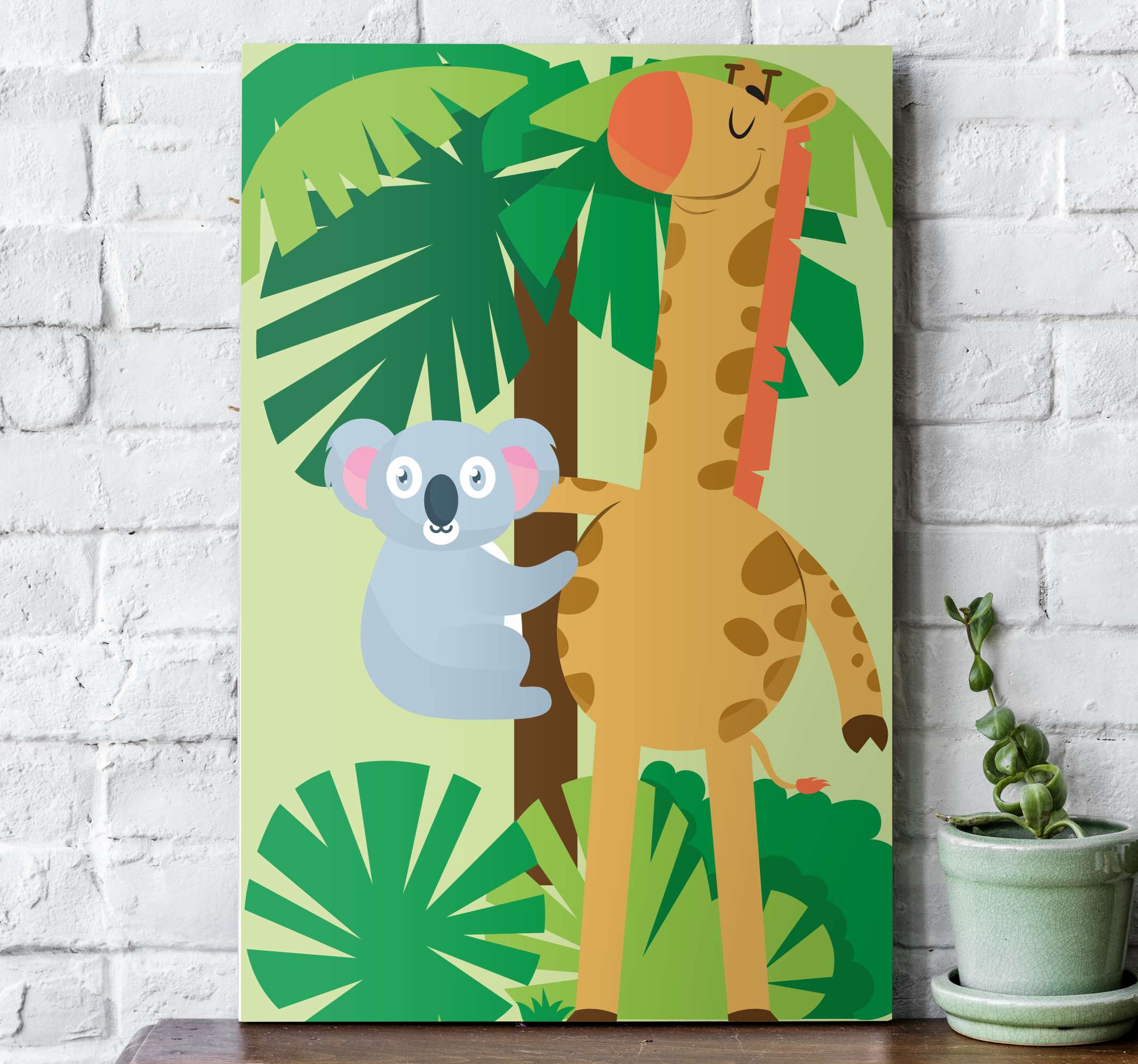 Koalas krammer en giraf vægbilleder til - TenStickers