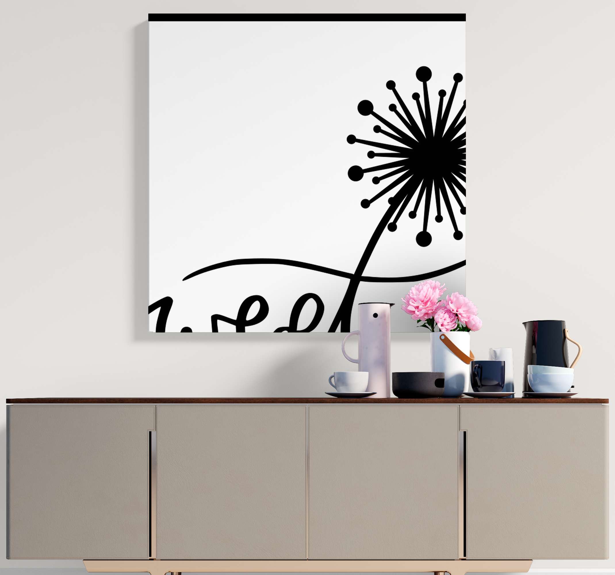 Quadro com letras Lar doce lar com dentes-de-leão TenStickers. Quadro com letras Lar doce lar com dentes-de-leão. Deixe esta doce arte em tela de parede de texto em casa, juntamente com o dente-de-leão, conduzi-lo ao seu espaço com doçura após um longo dia.