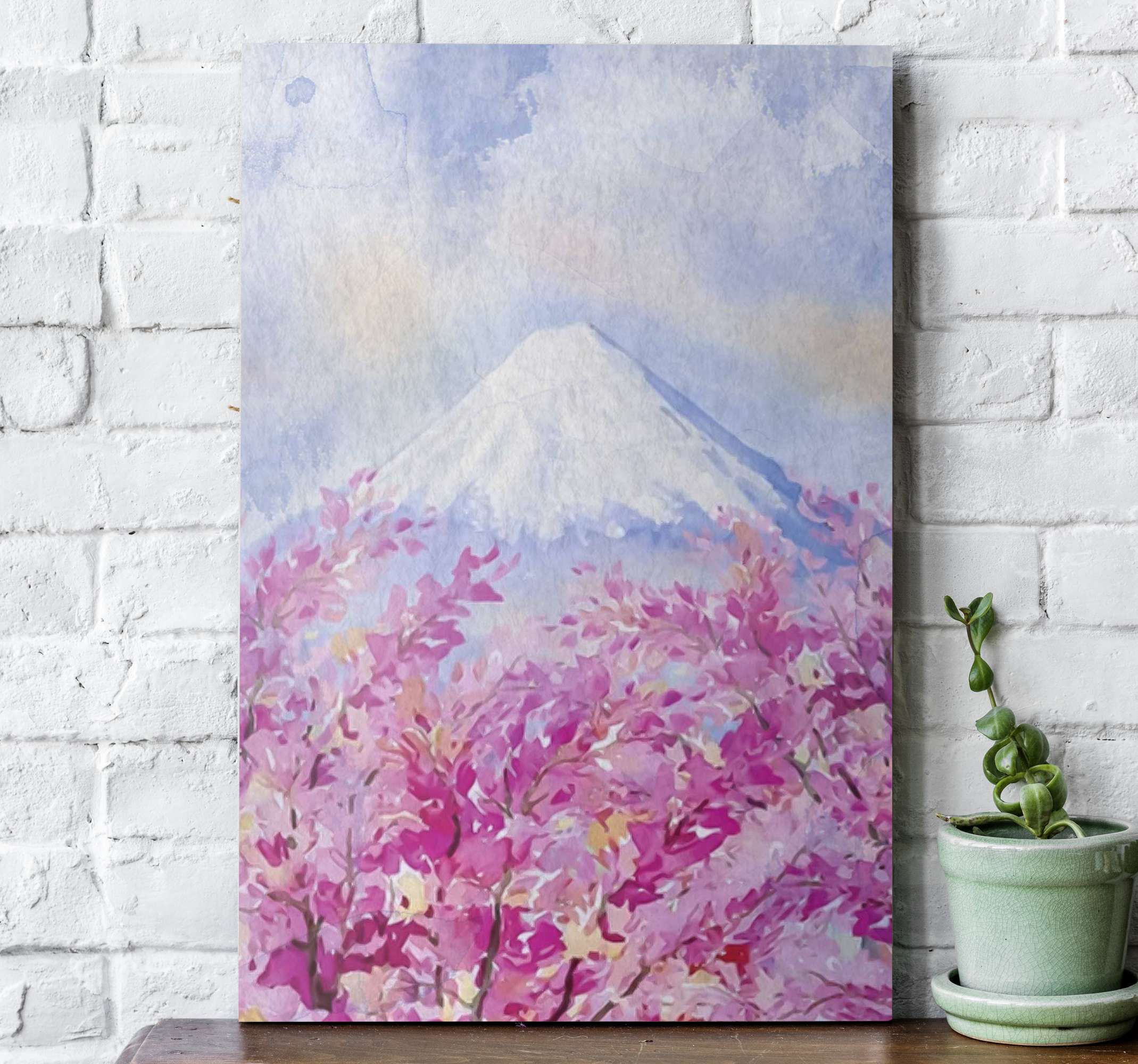 Japandi-stijl landschapsposters bloemen kersenbloesem canvas schilderij prints muurkunst foto's voor woonkamer woondecoratie 30 x 40 cm x 3 stuks frameloos