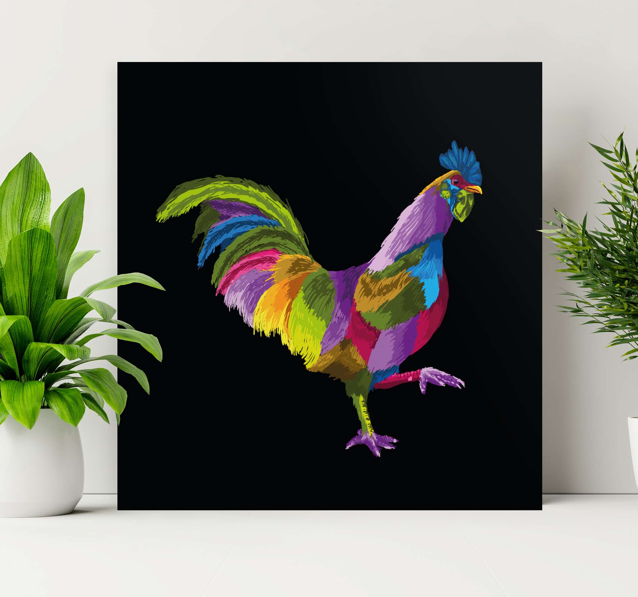 Chick multicolor latin lover bird canvas wall art - TenStickers