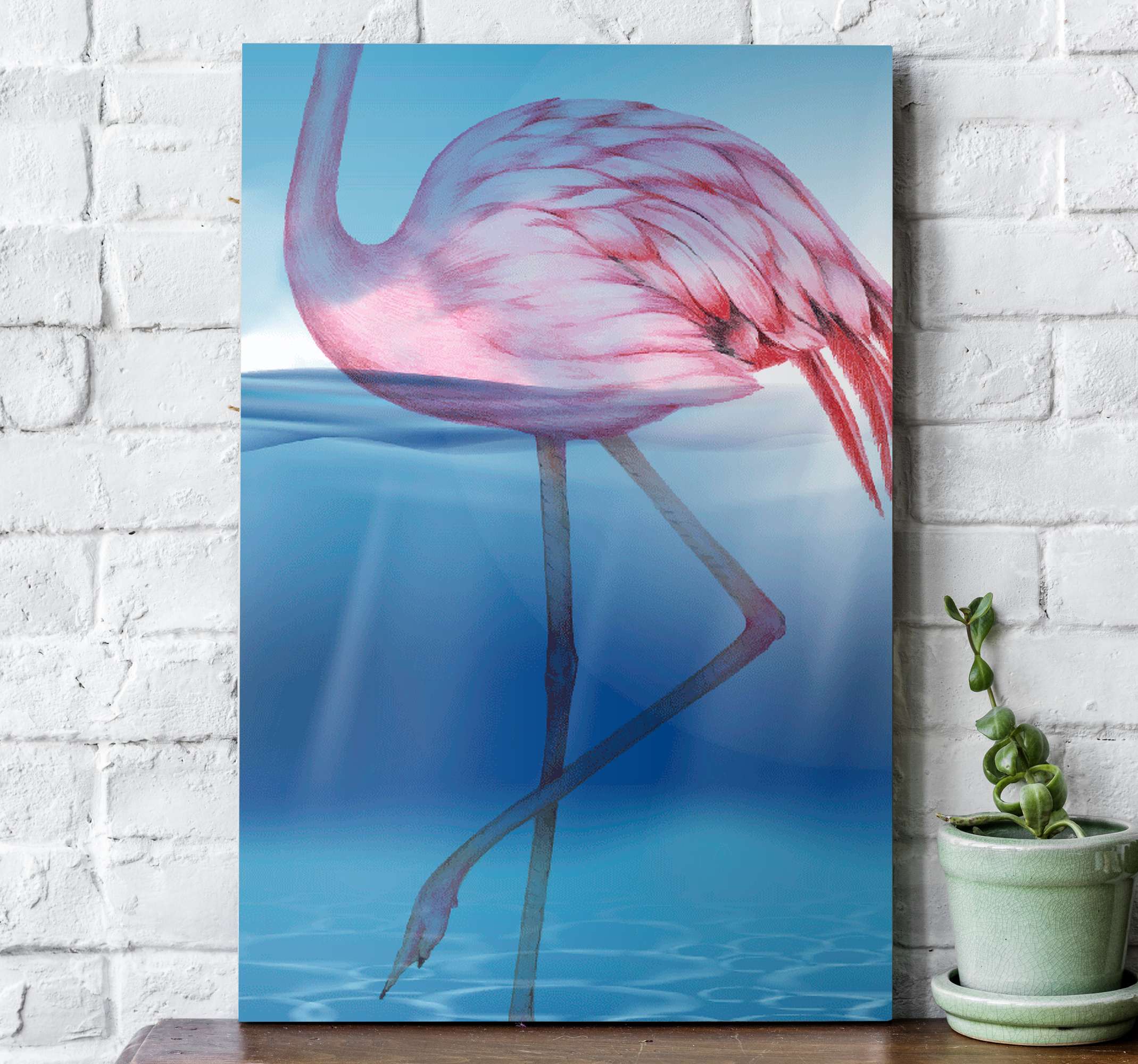 Underwater design of flamingo wall prints for living room TenStickers