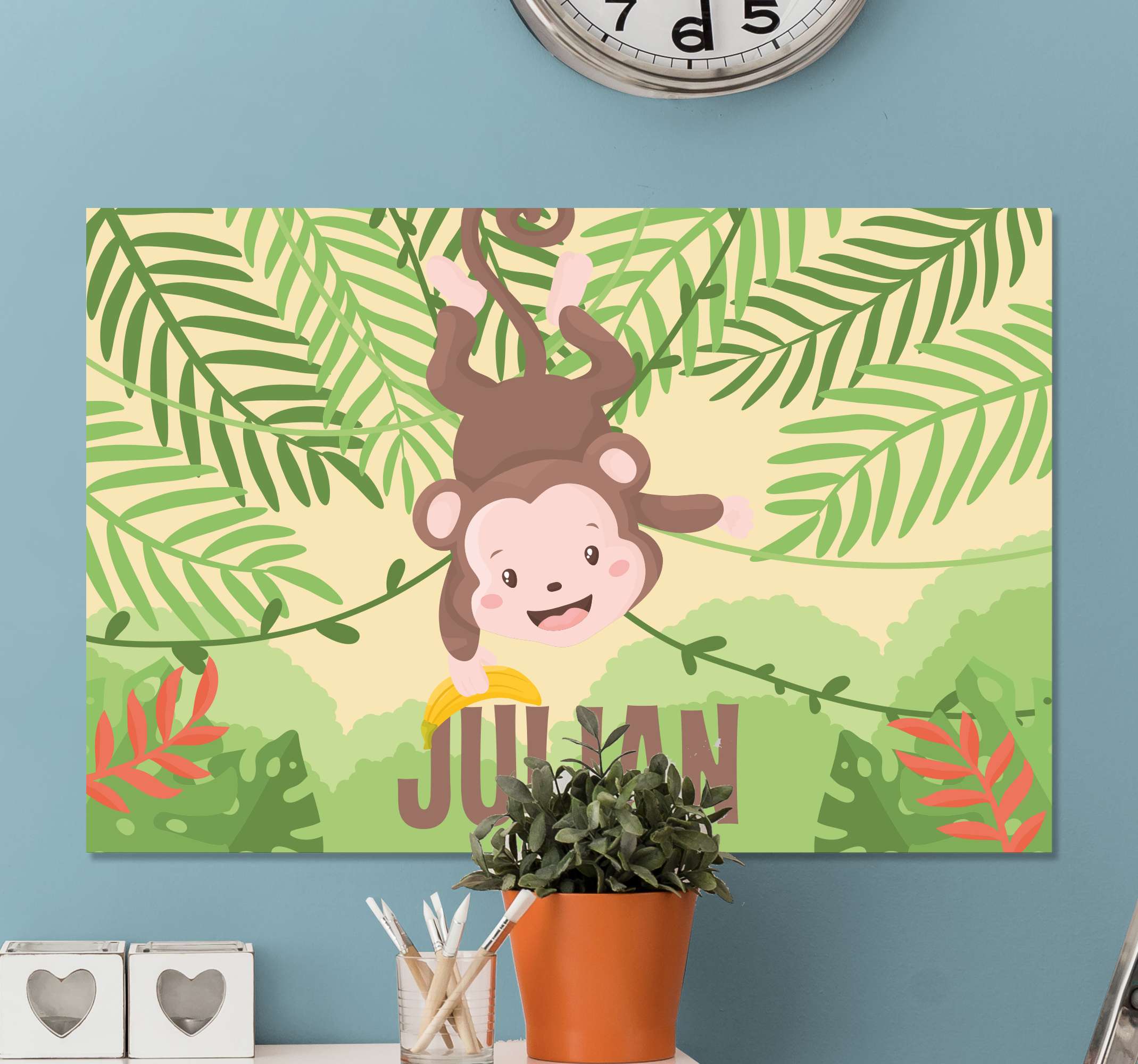 Quadro Decorativo Macaco Filhote Fofo Animais Fofos