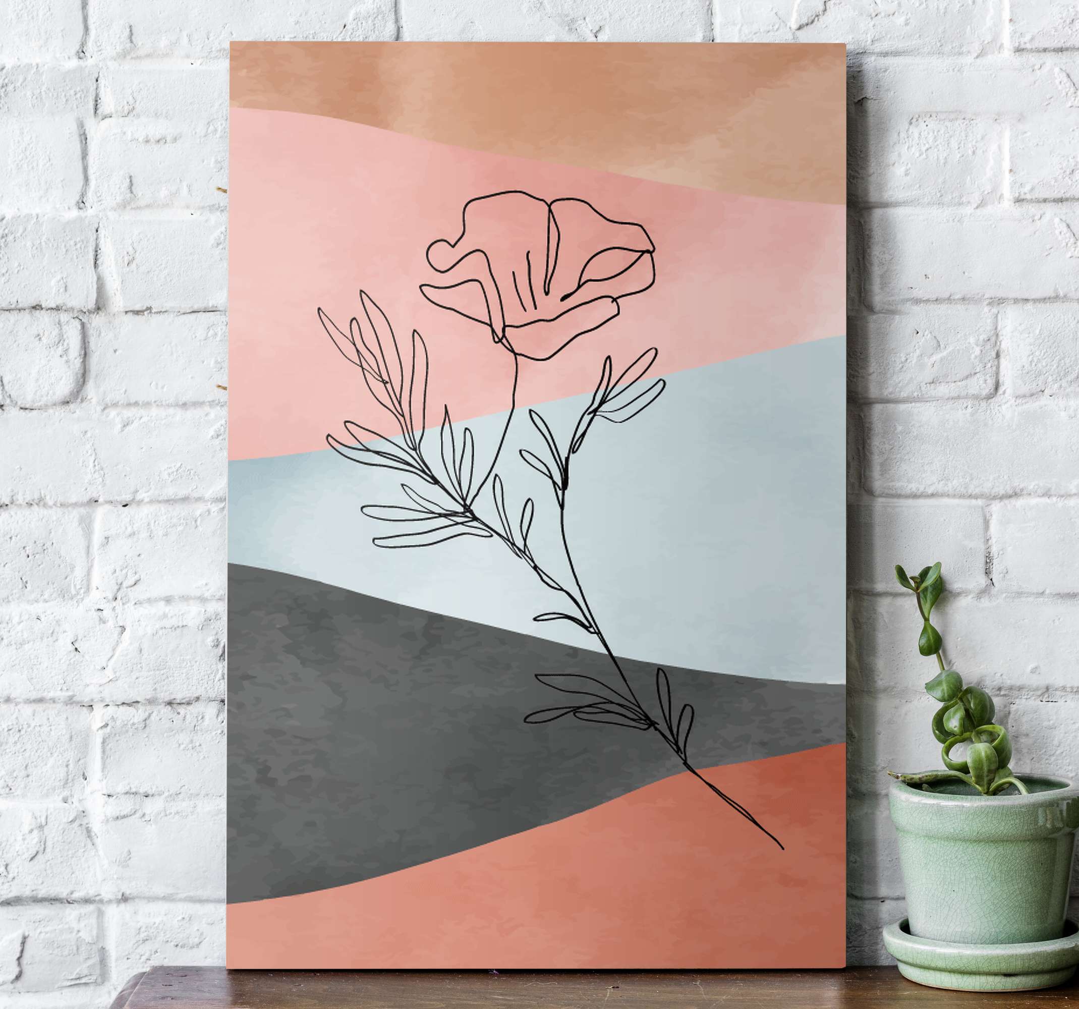 Watercolor abstract painting floral canvas - TenStickers