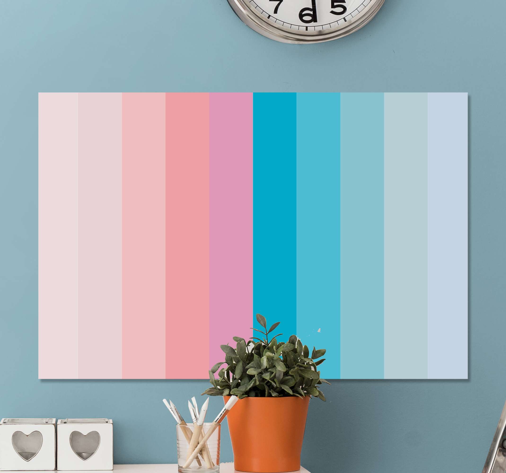 Pastel colors shades color block bedroom canvas - TenStickers