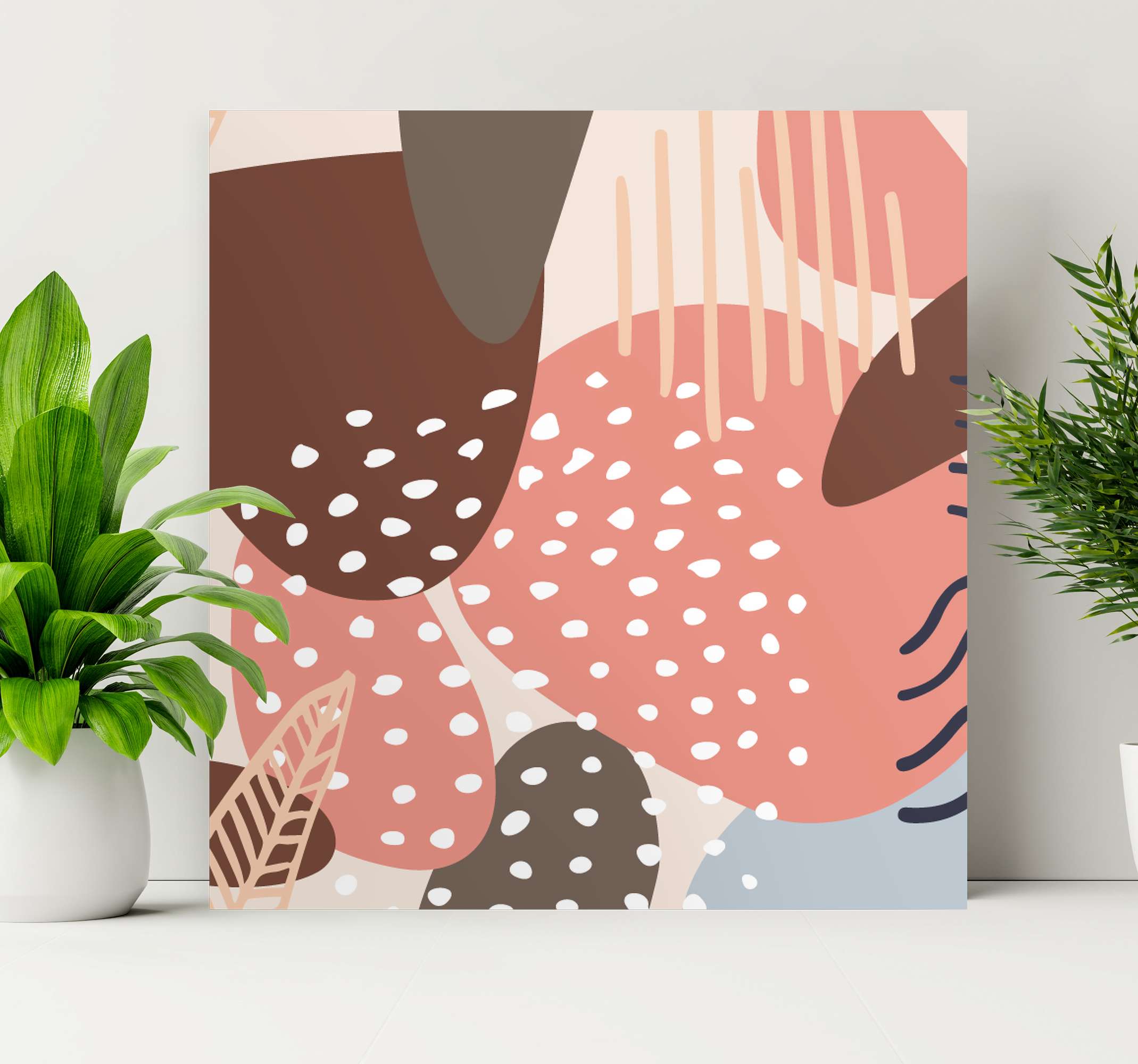 抽象蘑菇图案植物墙版画 Tenstickers