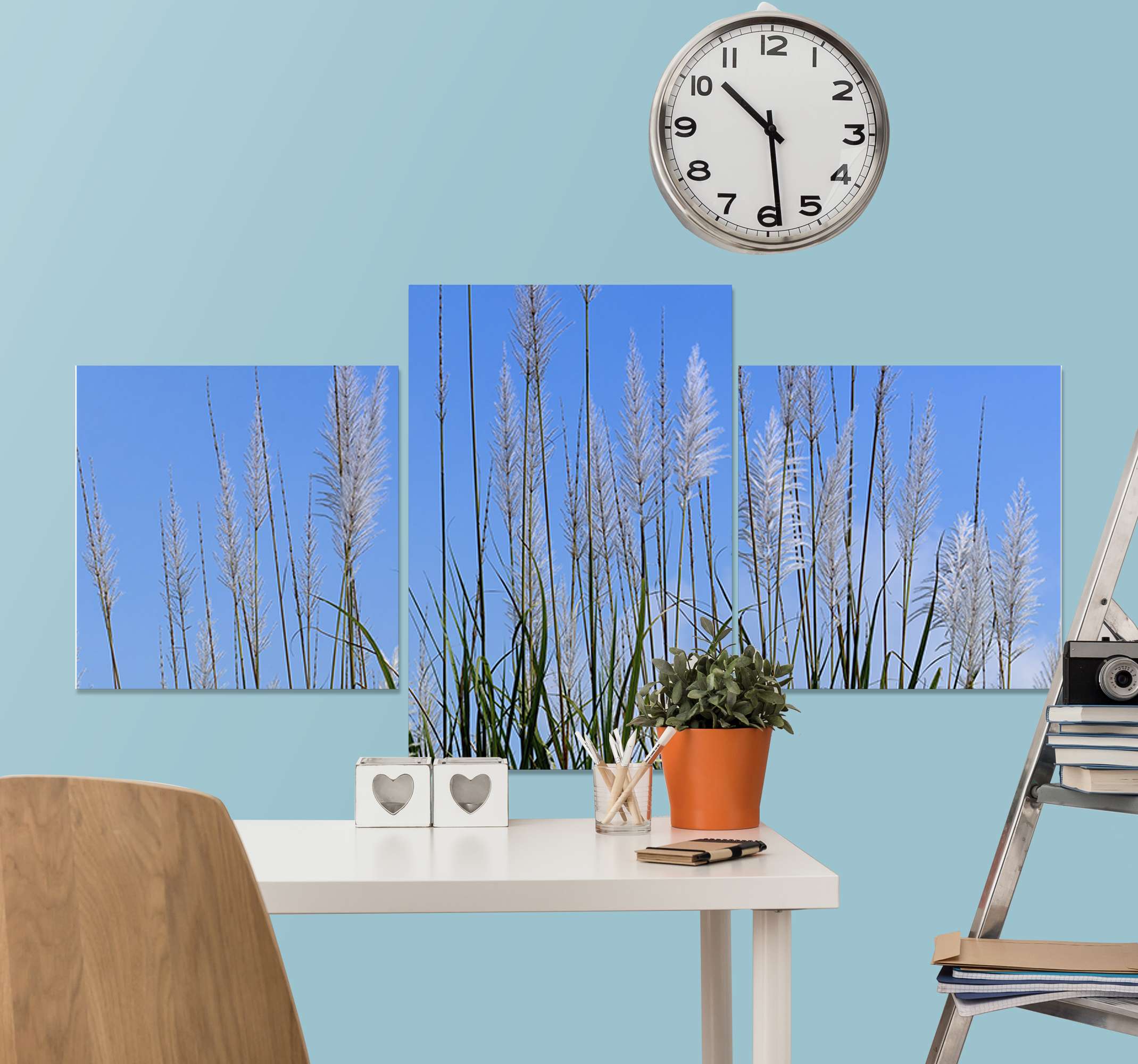 Quadro Decorativo De Plantas Stell De Capim capim Vertical TenStickers