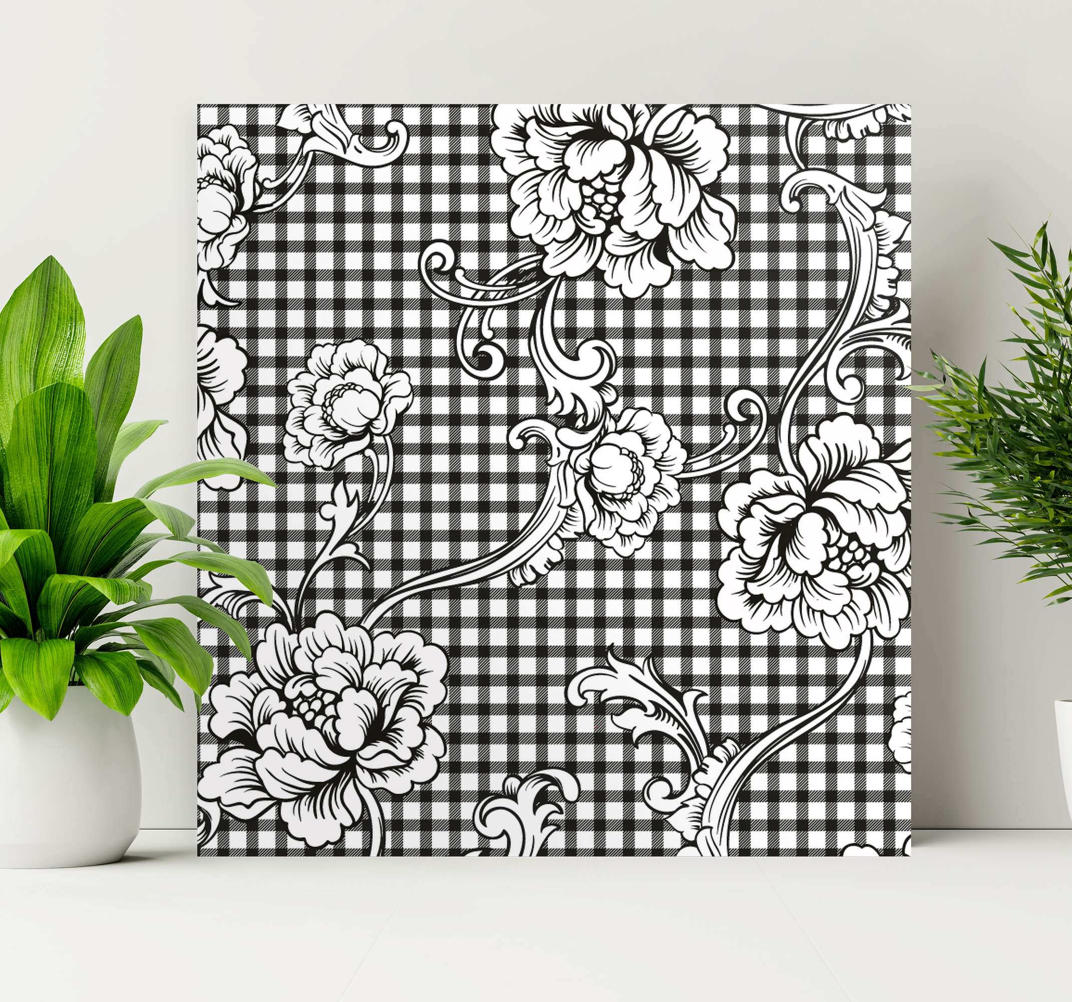 花格子图案大厅帆布版画 Tenstickers