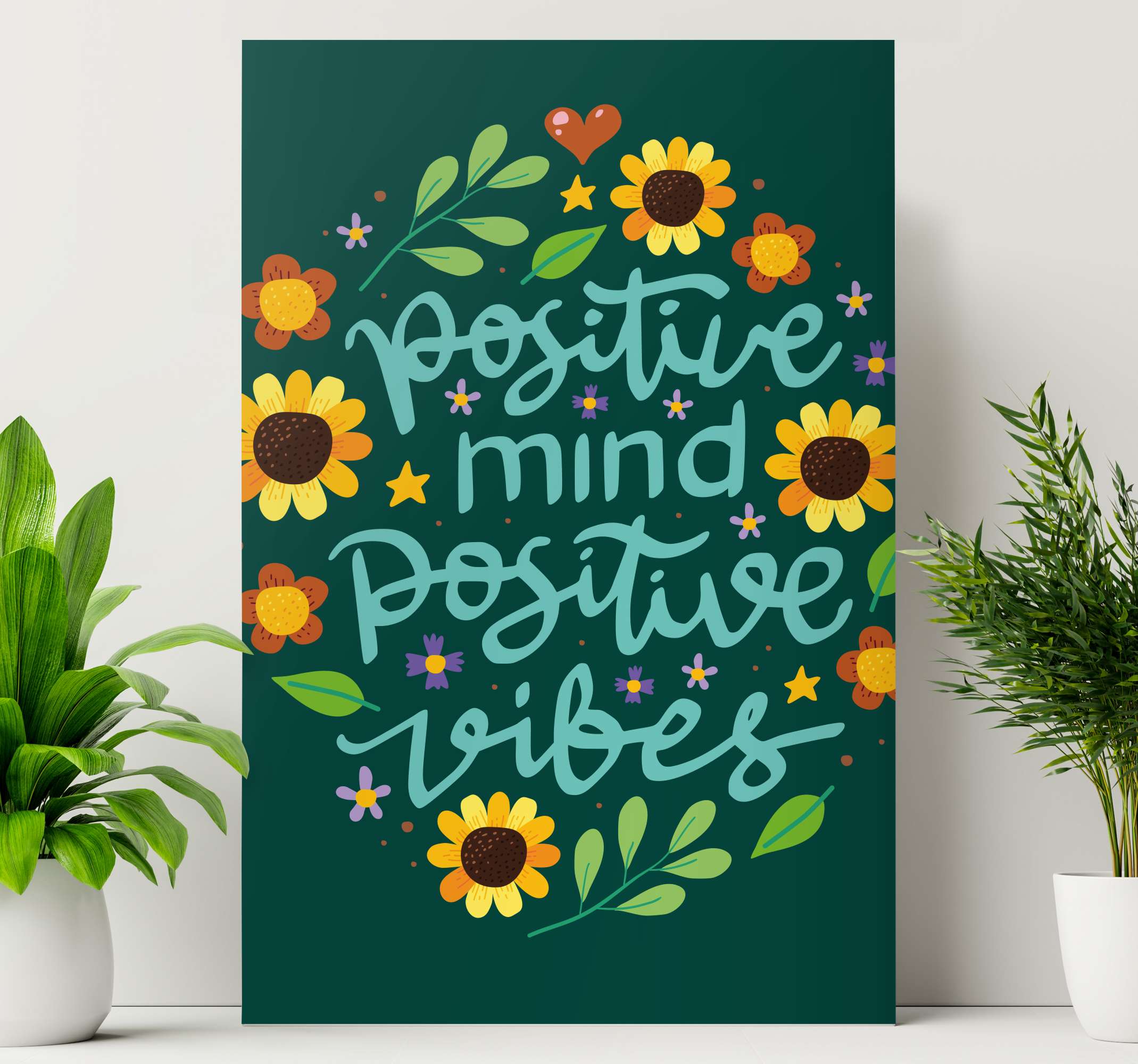Blumen Wandbild und TenStickers Motivation - motivationszitat