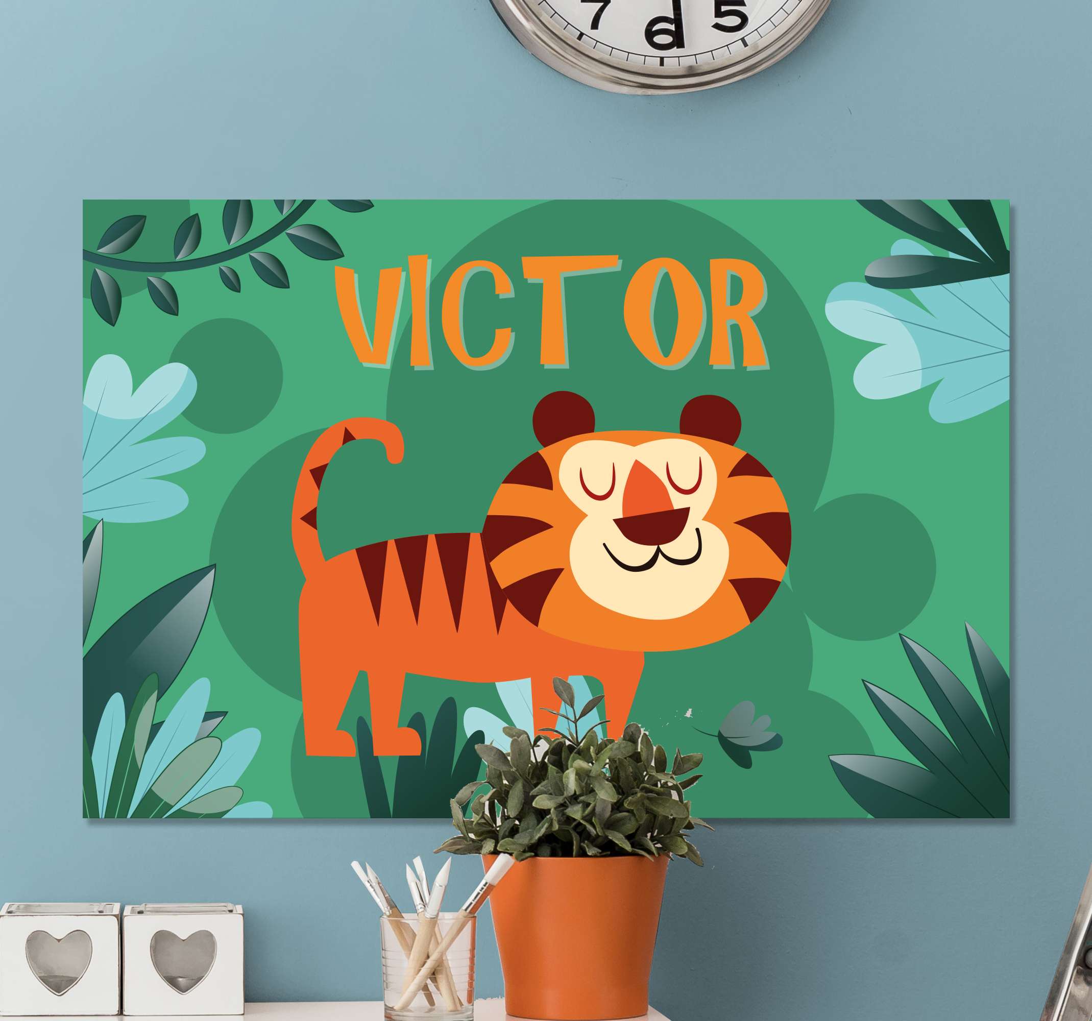 Cuadro decorativo Tigre en patchwork - Cuadros