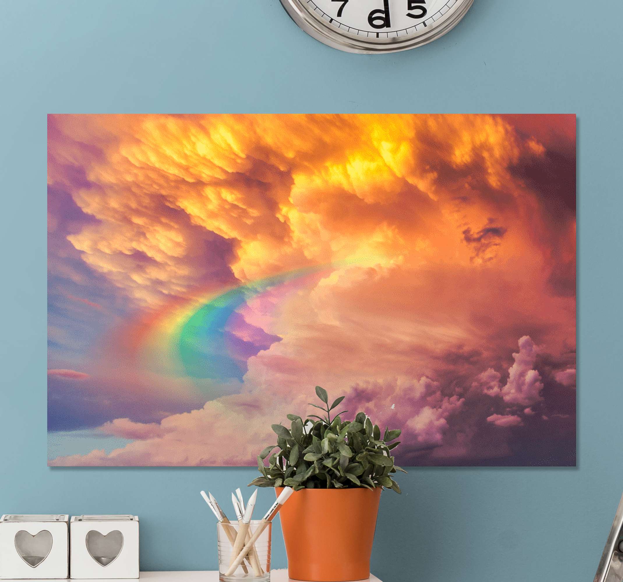 Nebulosity background with rainbow wall print TenStickers