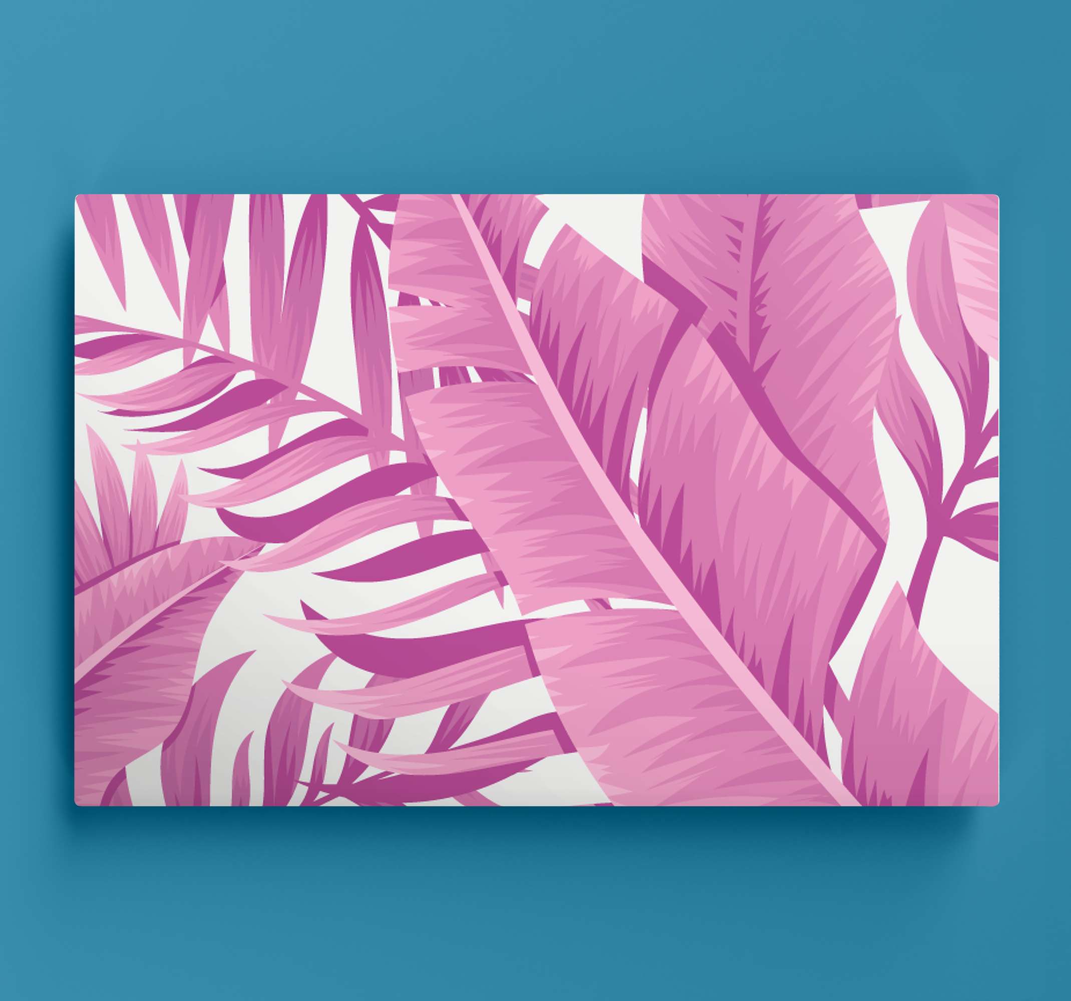 Hanging Palm Leaves - Pink – high-quality wall murals with free