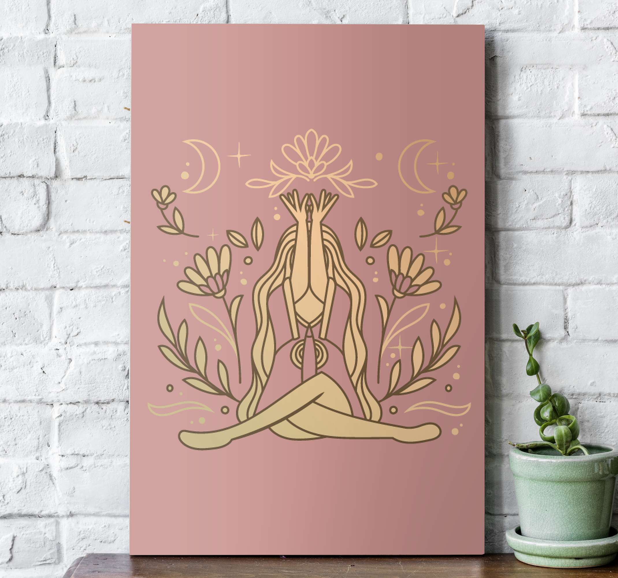 Beautiful Lotus Flower Woman Yoga Pose Stock Illustration 116758651 |  Shutterstock